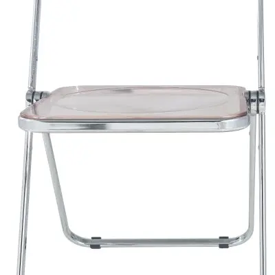 Lawrence Acrylic Folding Chair With Metal Frame, Set of 2