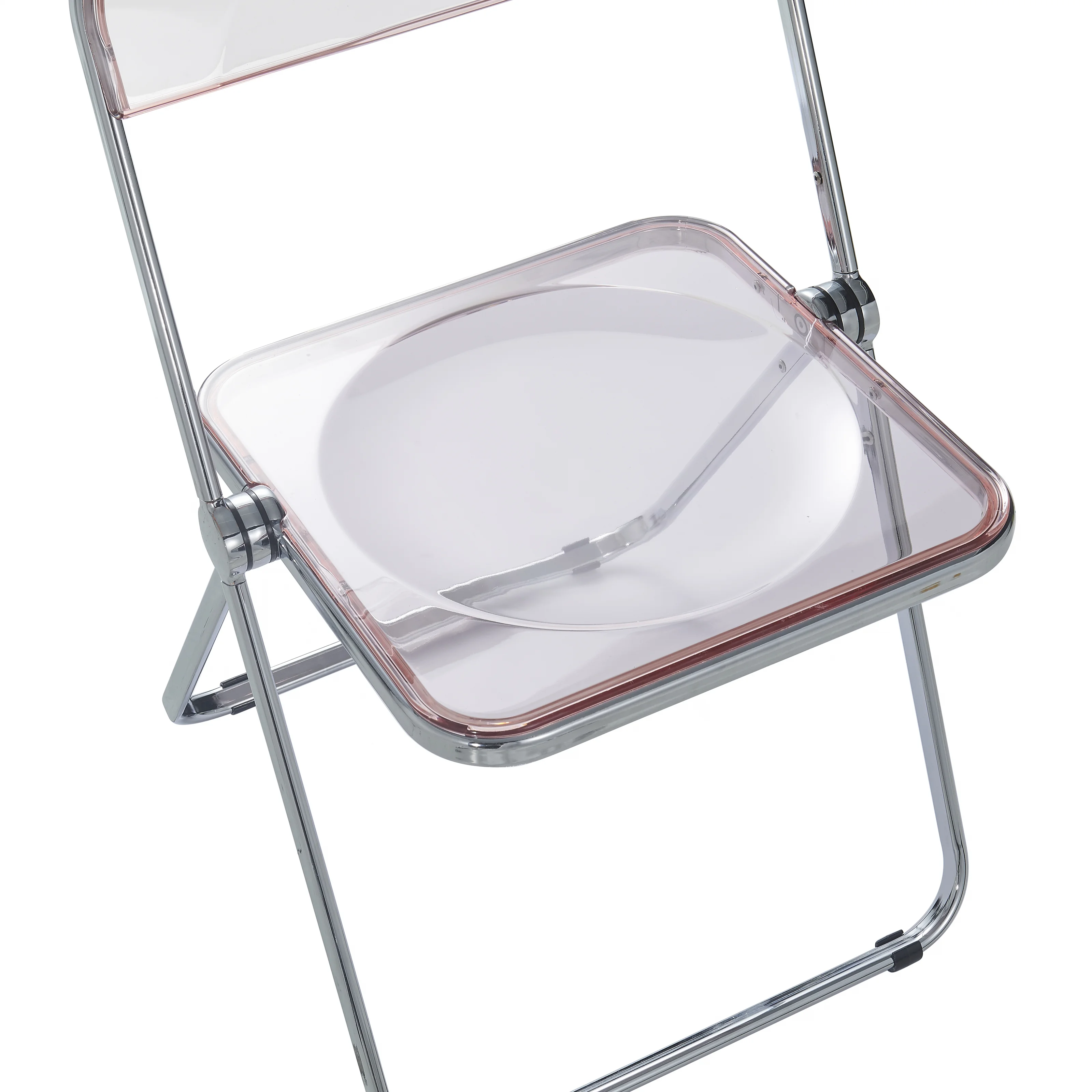 Lawrence Acrylic Folding Chair With Metal Frame, Set of 4
