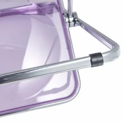 Lawrence Acrylic Folding Chair With Metal Frame, Set of 2