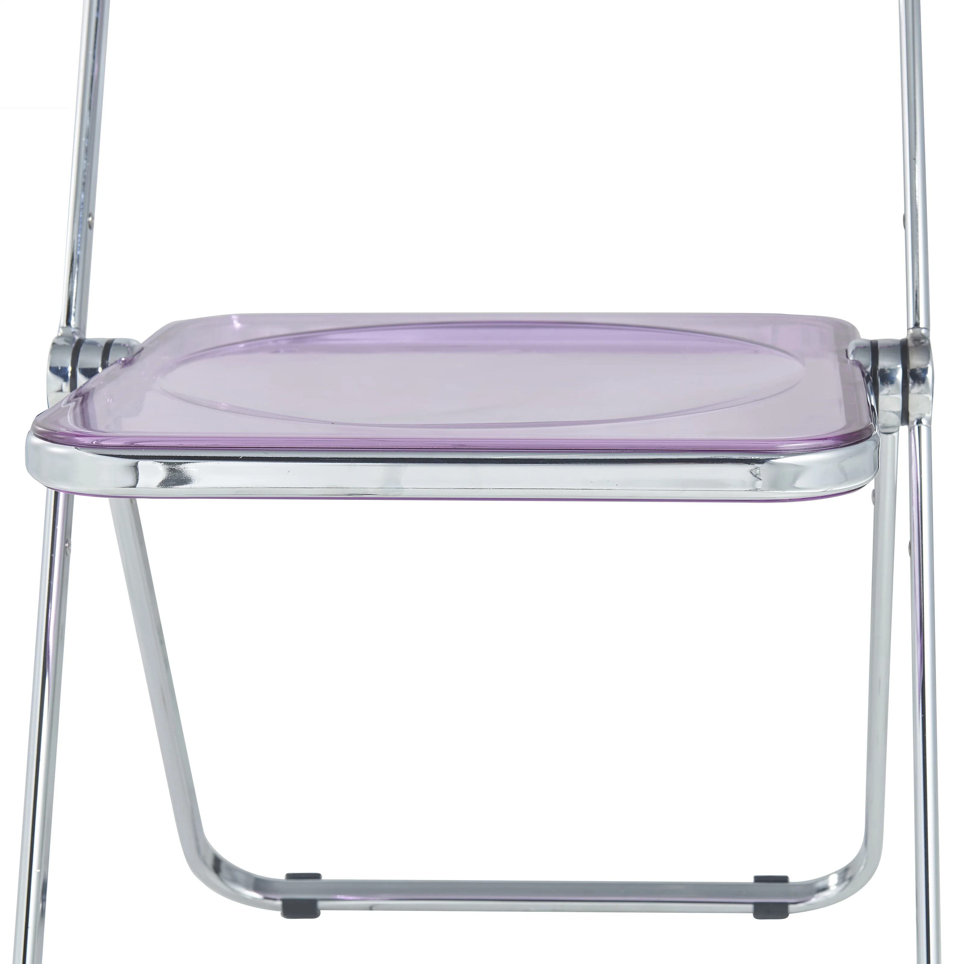 Lawrence Acrylic Folding Chair With Metal Frame, Set of 4