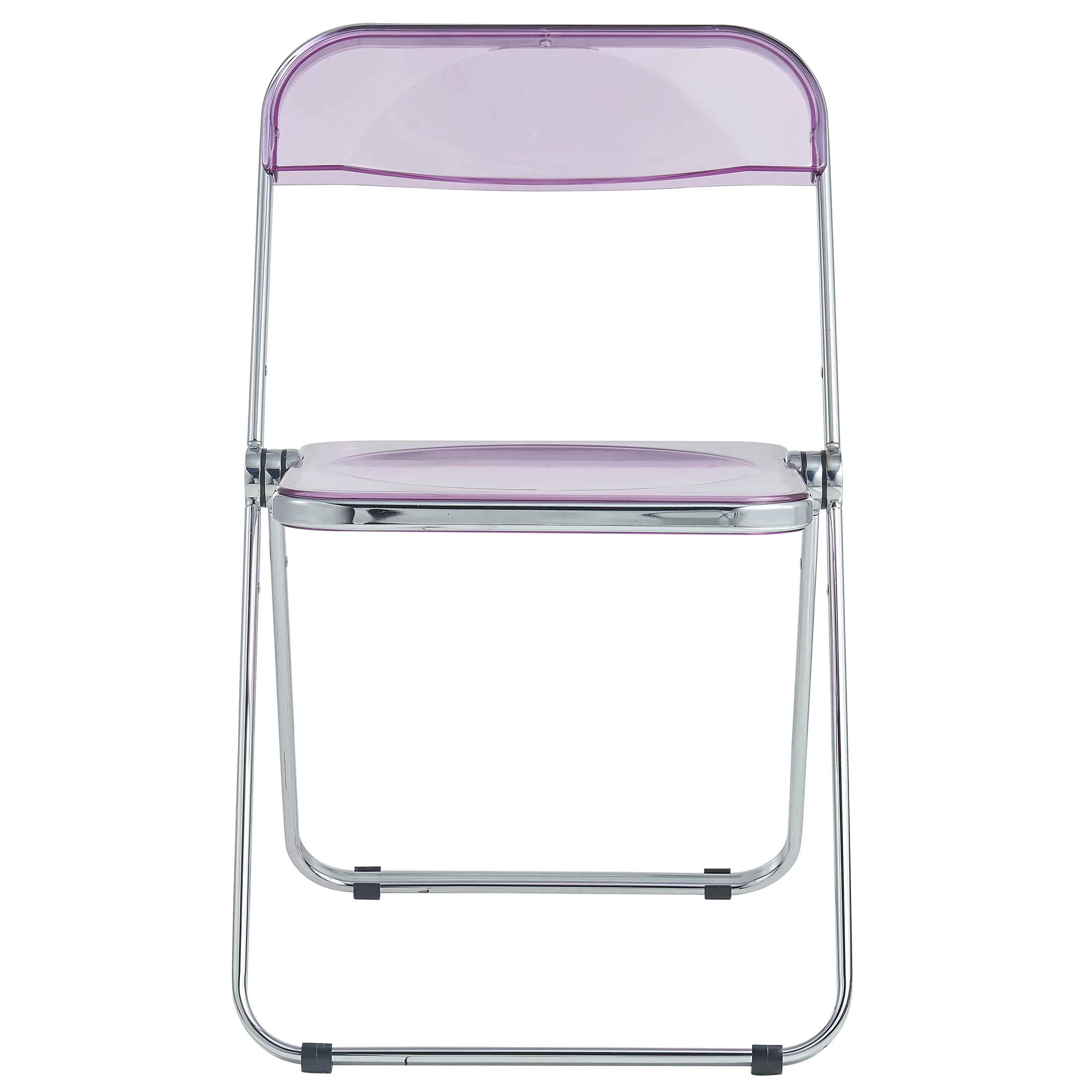 Lawrence Acrylic Folding Chair With Metal Frame, Set of 4