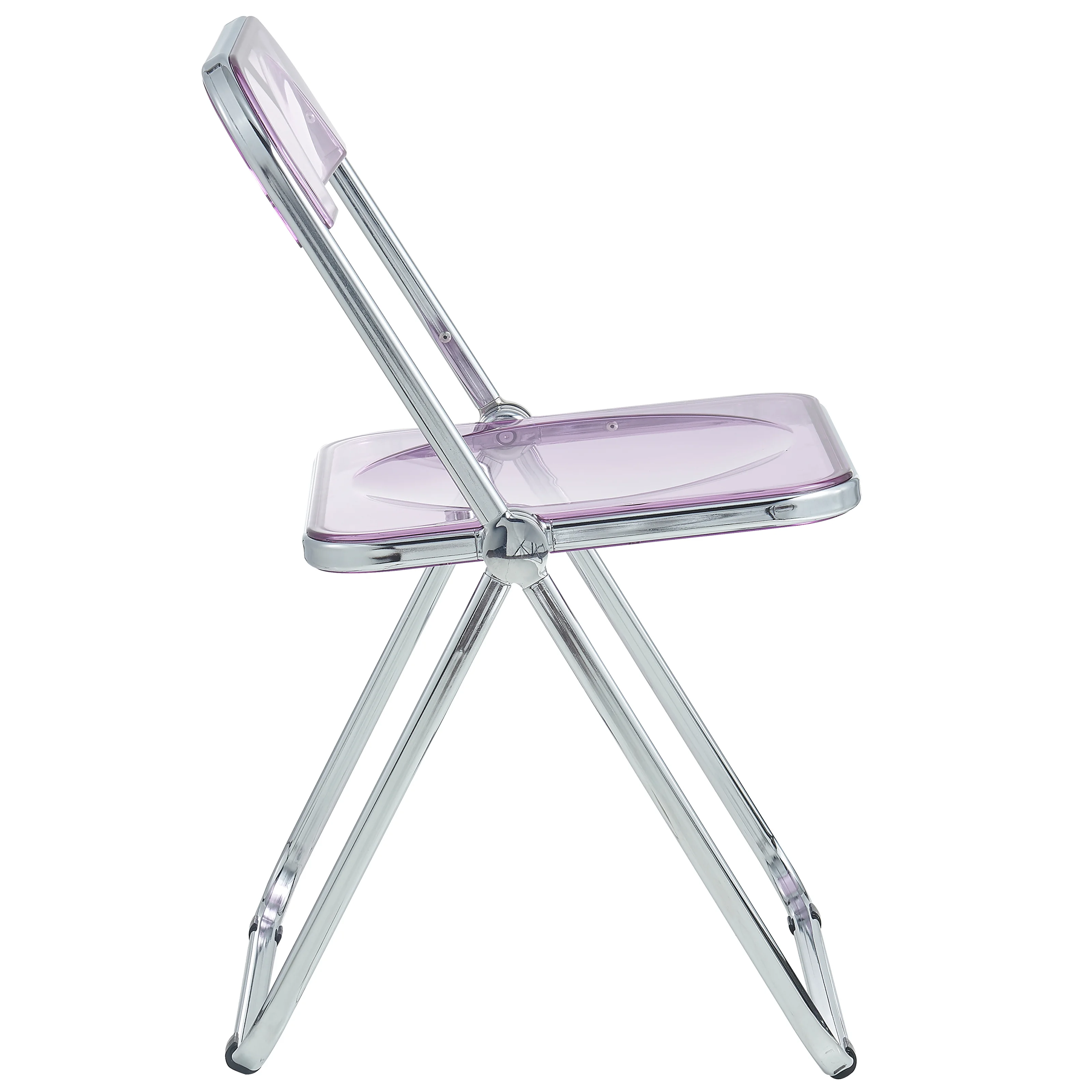 Lawrence Acrylic Folding Chair With Metal Frame, Set of 4