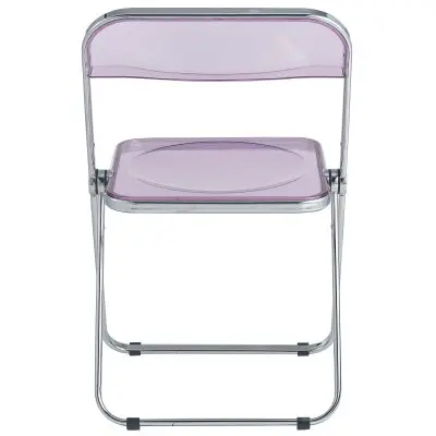 Lawrence Acrylic Folding Chair With Metal Frame, Set of 4