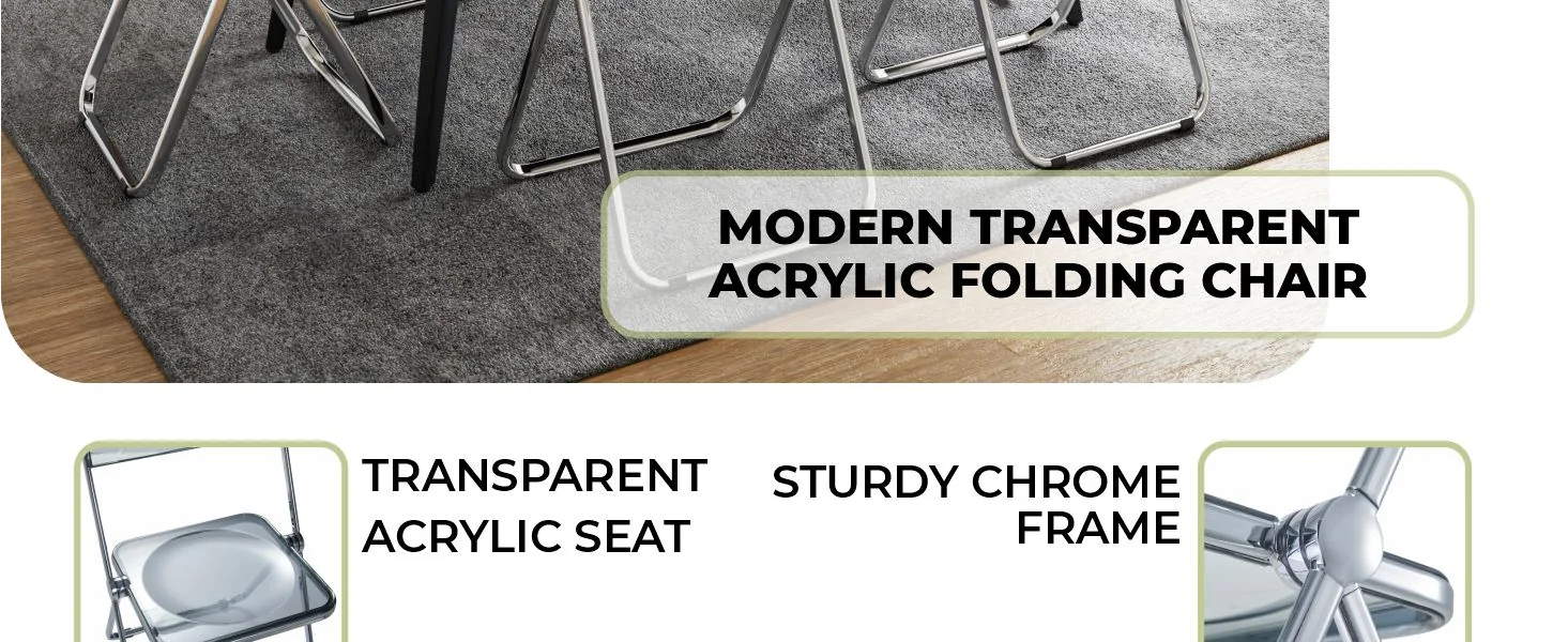 Lawrence Acrylic Folding Chair With Metal Frame