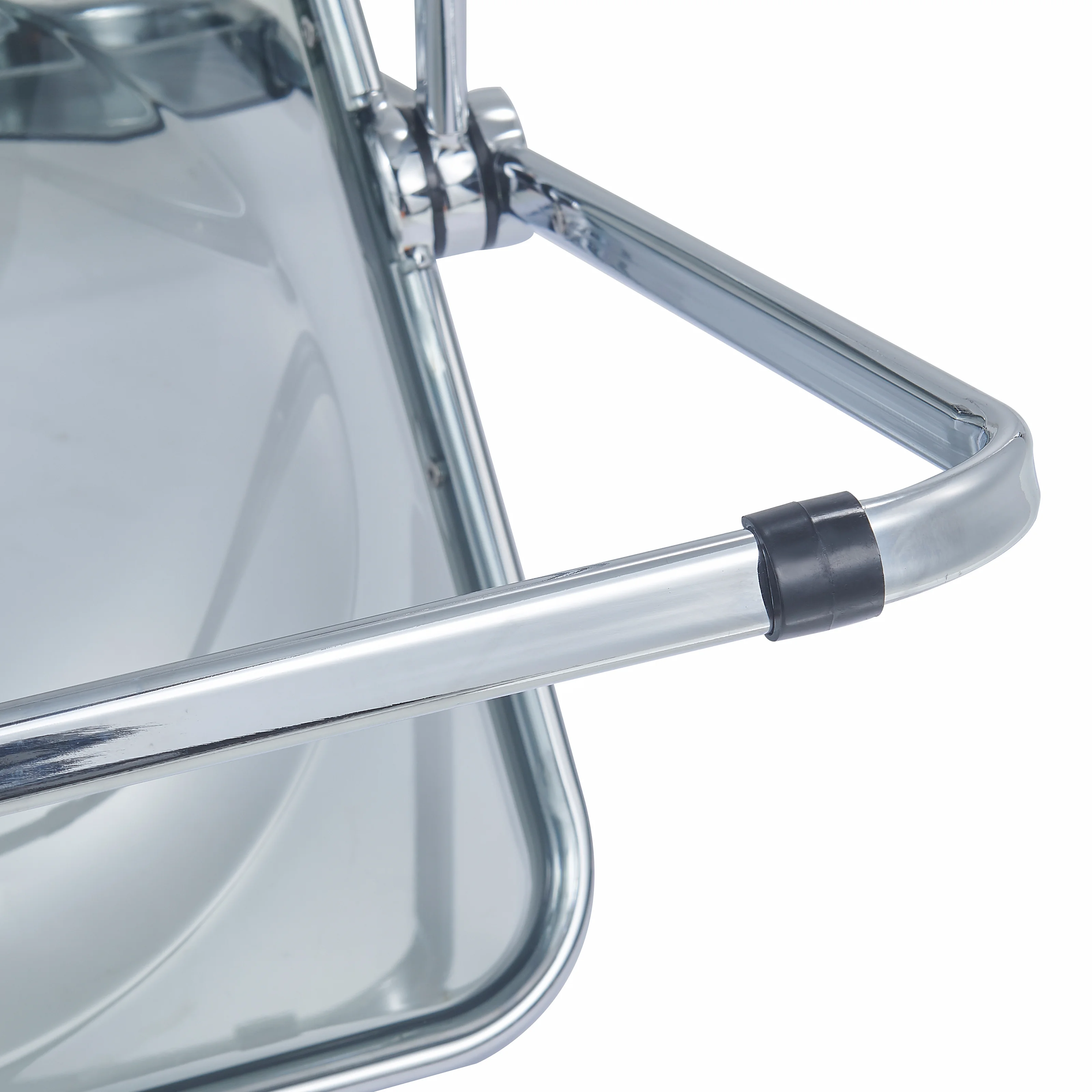 Lawrence Acrylic Folding Chair With Metal Frame, Set of 2