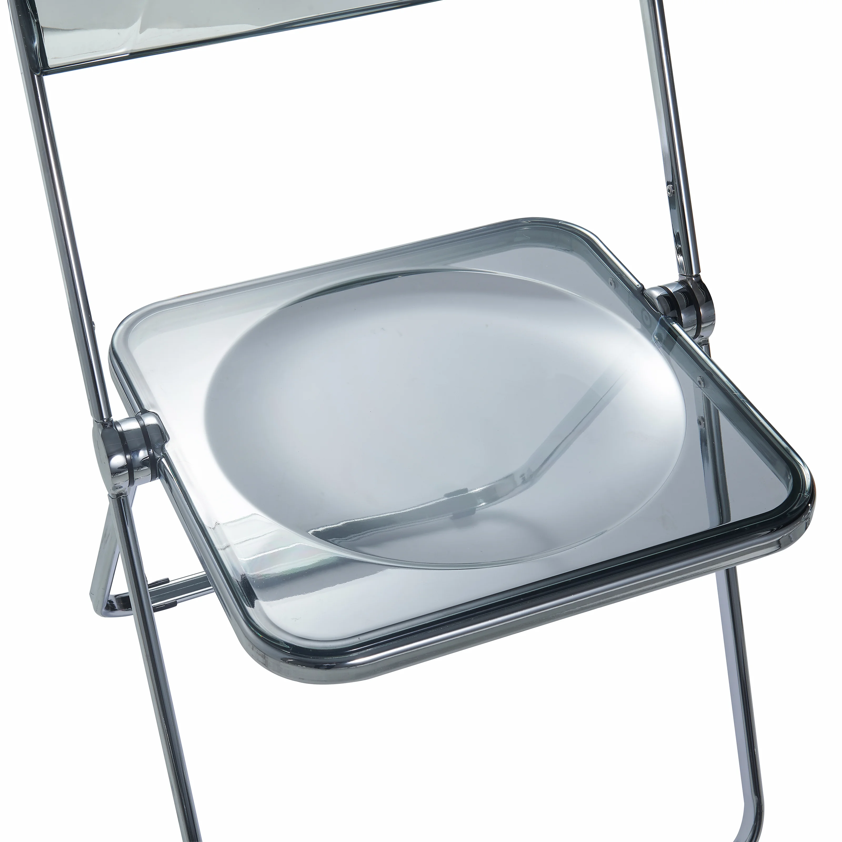 Lawrence Acrylic Folding Chair With Metal Frame, Set of 2