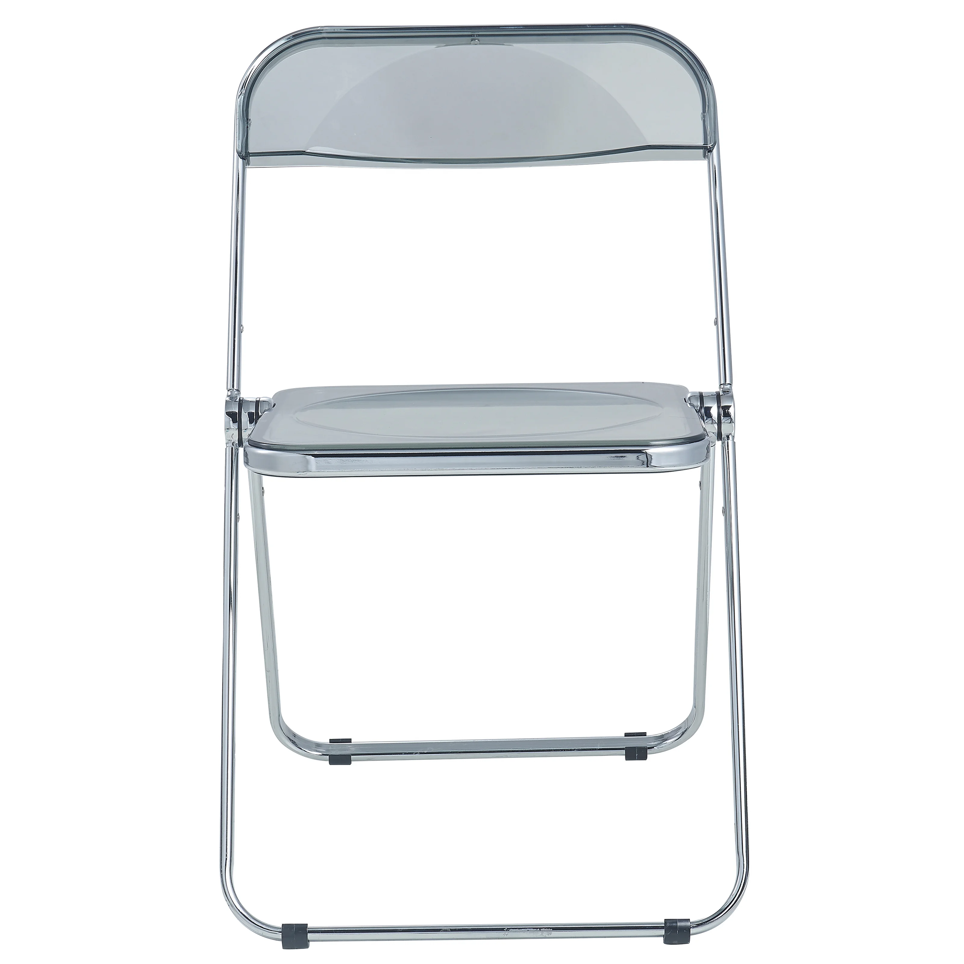 Lawrence Acrylic Folding Chair With Metal Frame, Set of 2