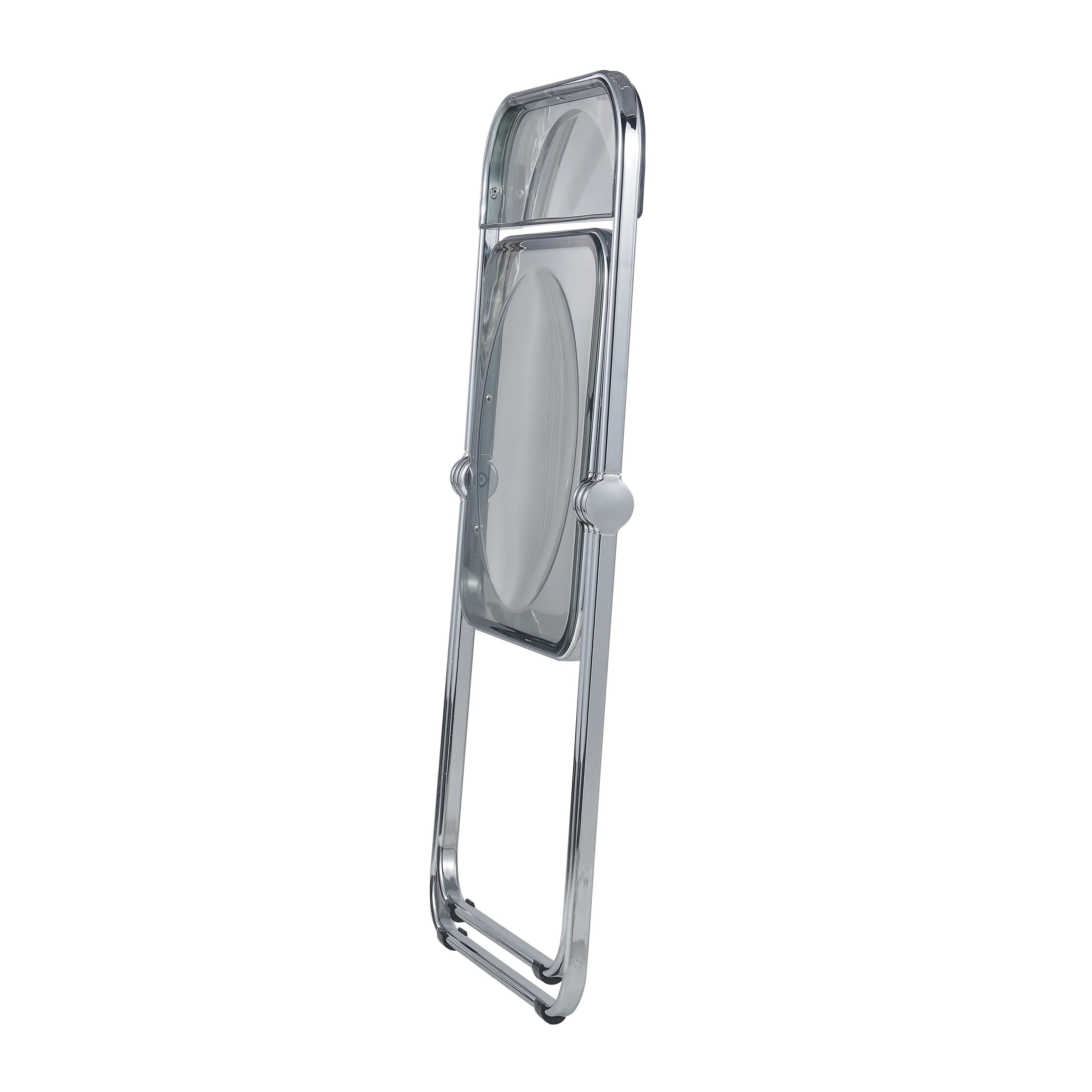 Lawrence Acrylic Folding Chair With Metal Frame, Set of 2