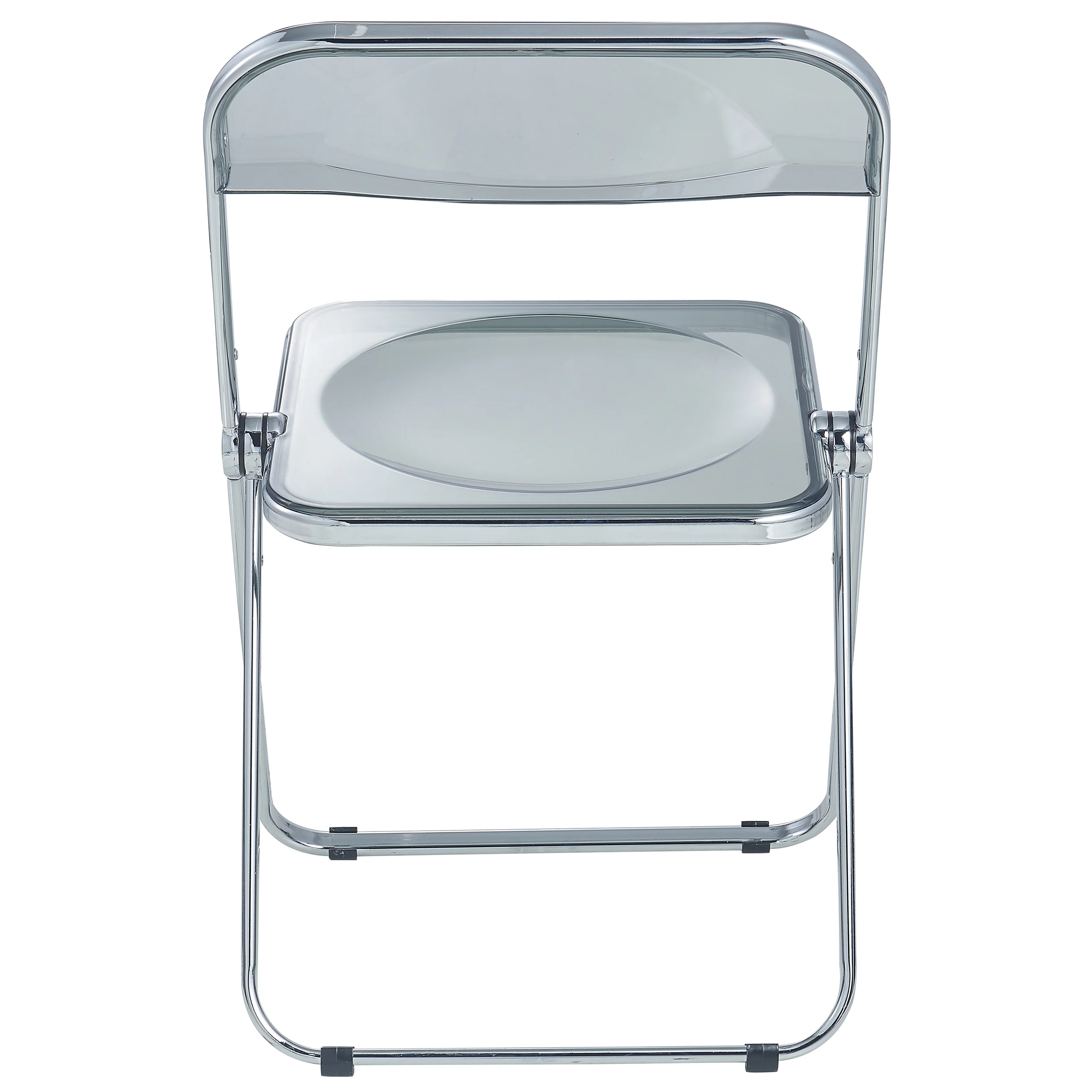 Lawrence Acrylic Folding Chair With Metal Frame, Set of 4