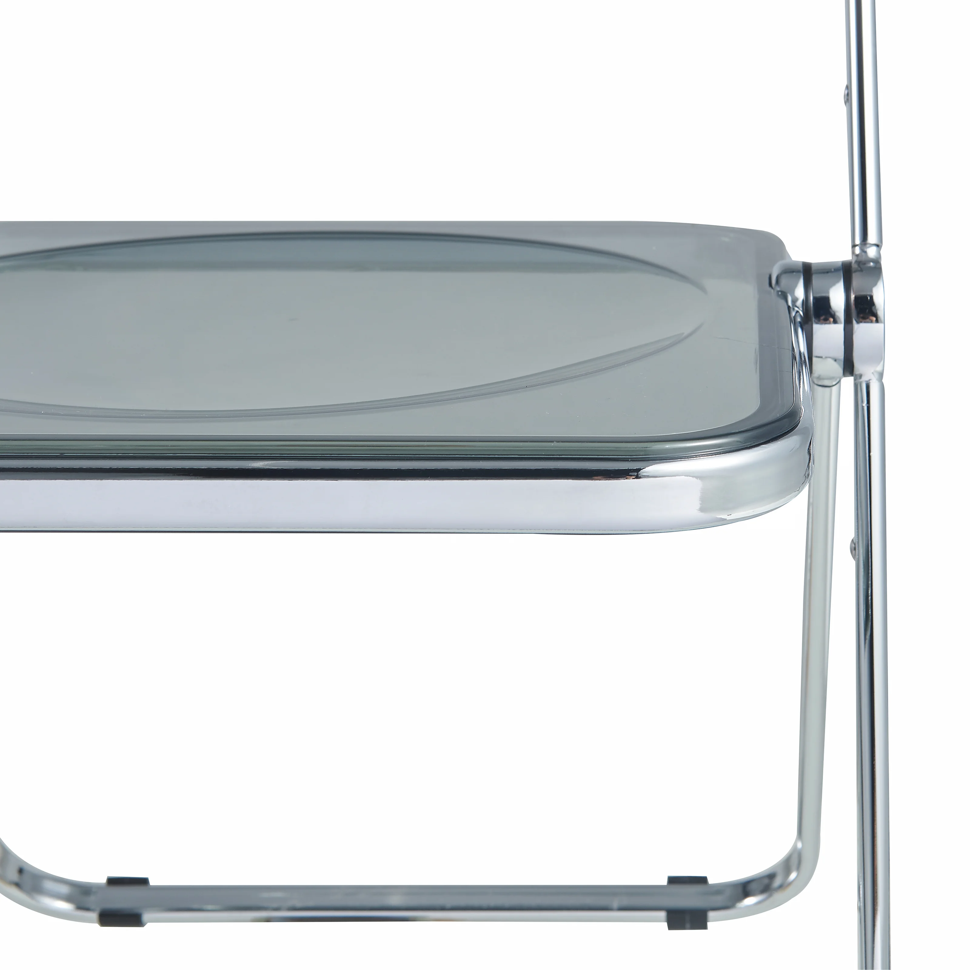 Lawrence Acrylic Folding Chair With Metal Frame, Set of 4