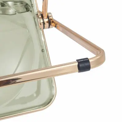 Lawrence Acrylic Folding Chair With Gold Metal Frame, Set of 4