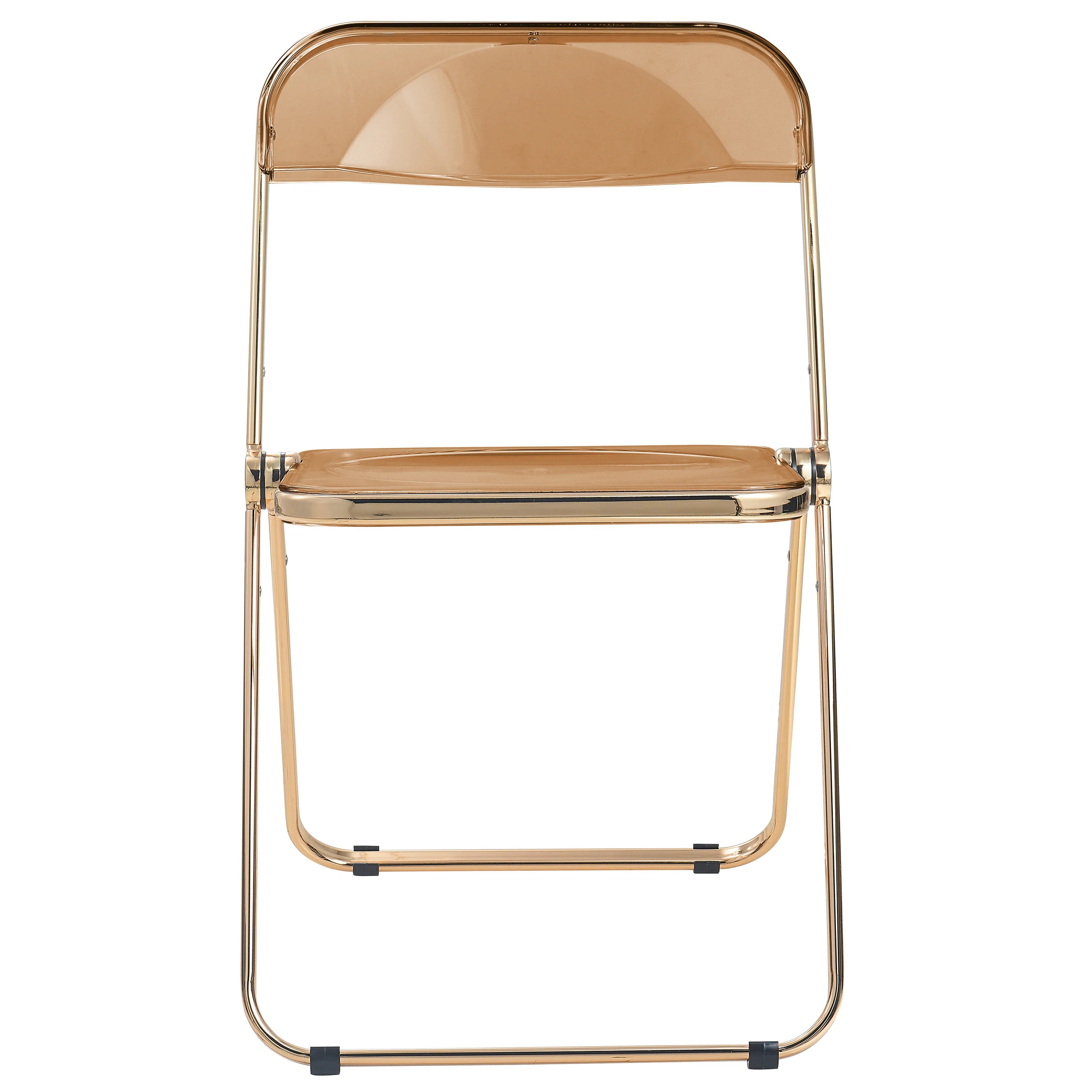 Lawrence Acrylic Folding Chair With Gold Metal Frame