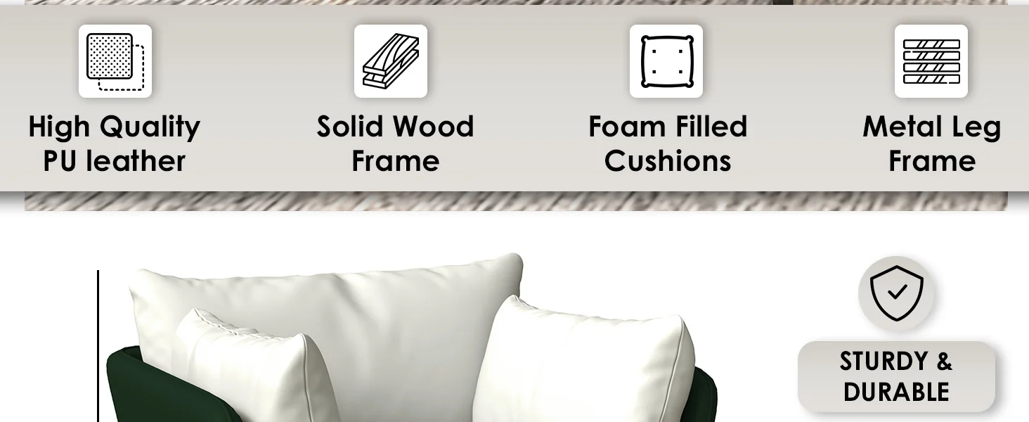 Luxify Collection Single Seater Sofa in Green