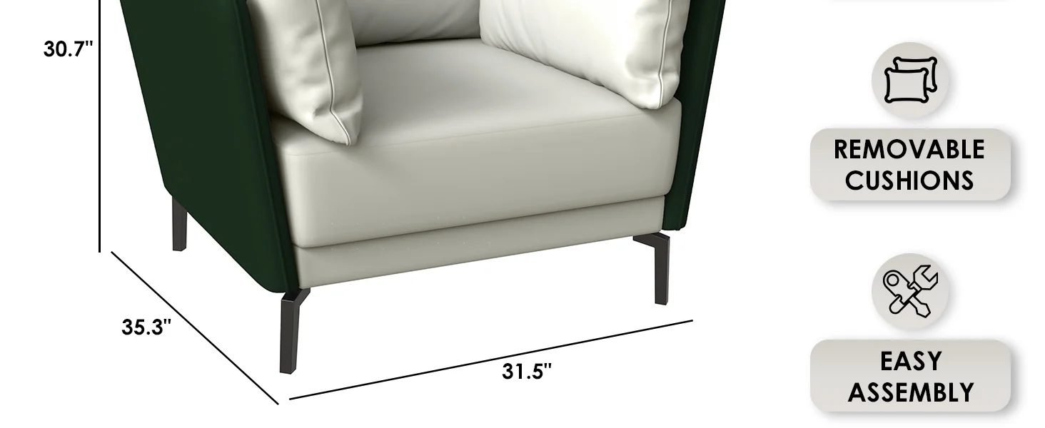 Luxify Collection Single Seater Sofa in Green