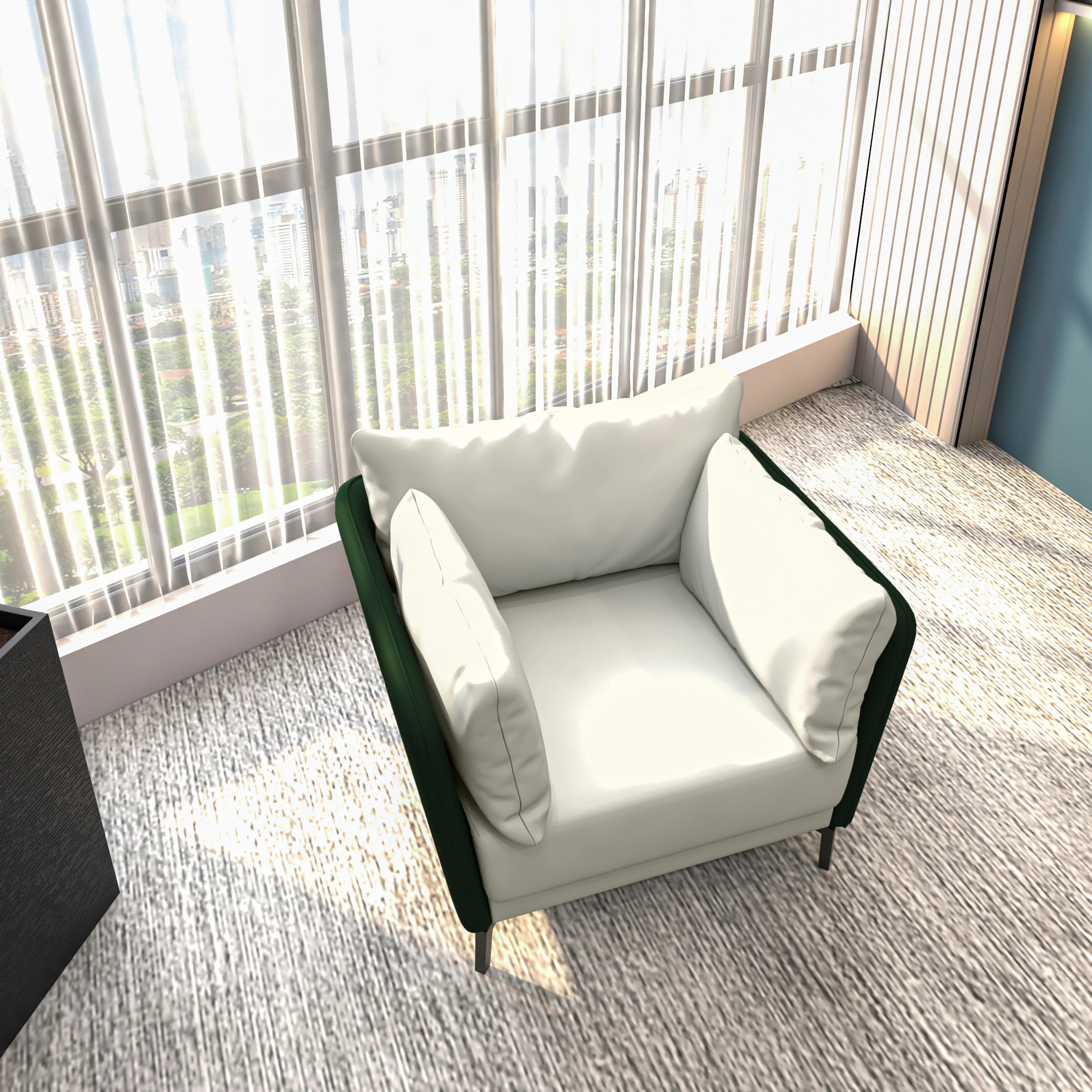 Luxify Collection Single Seater Sofa in Green