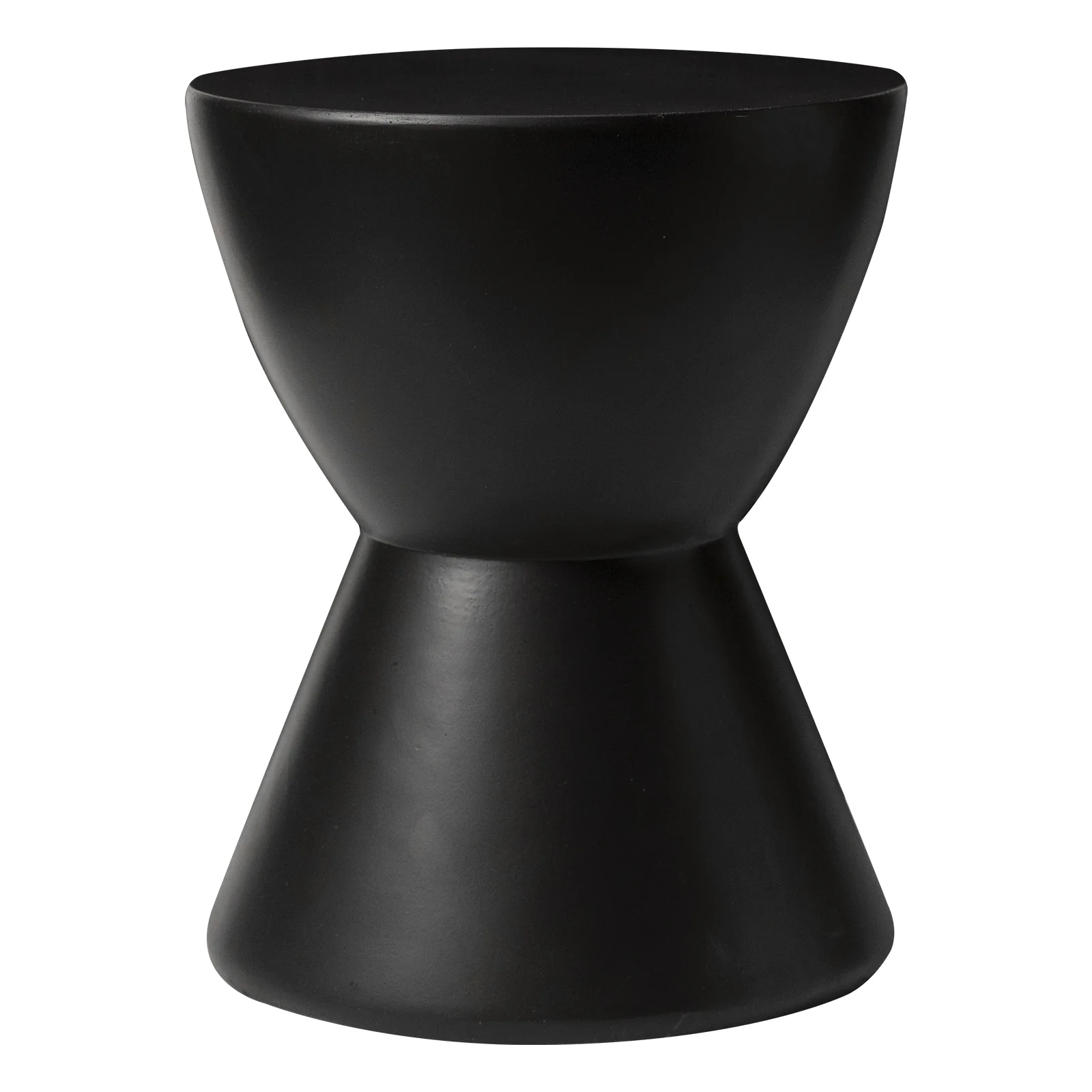 Loft Collection Fiberglass Outdoor Side Table in Black