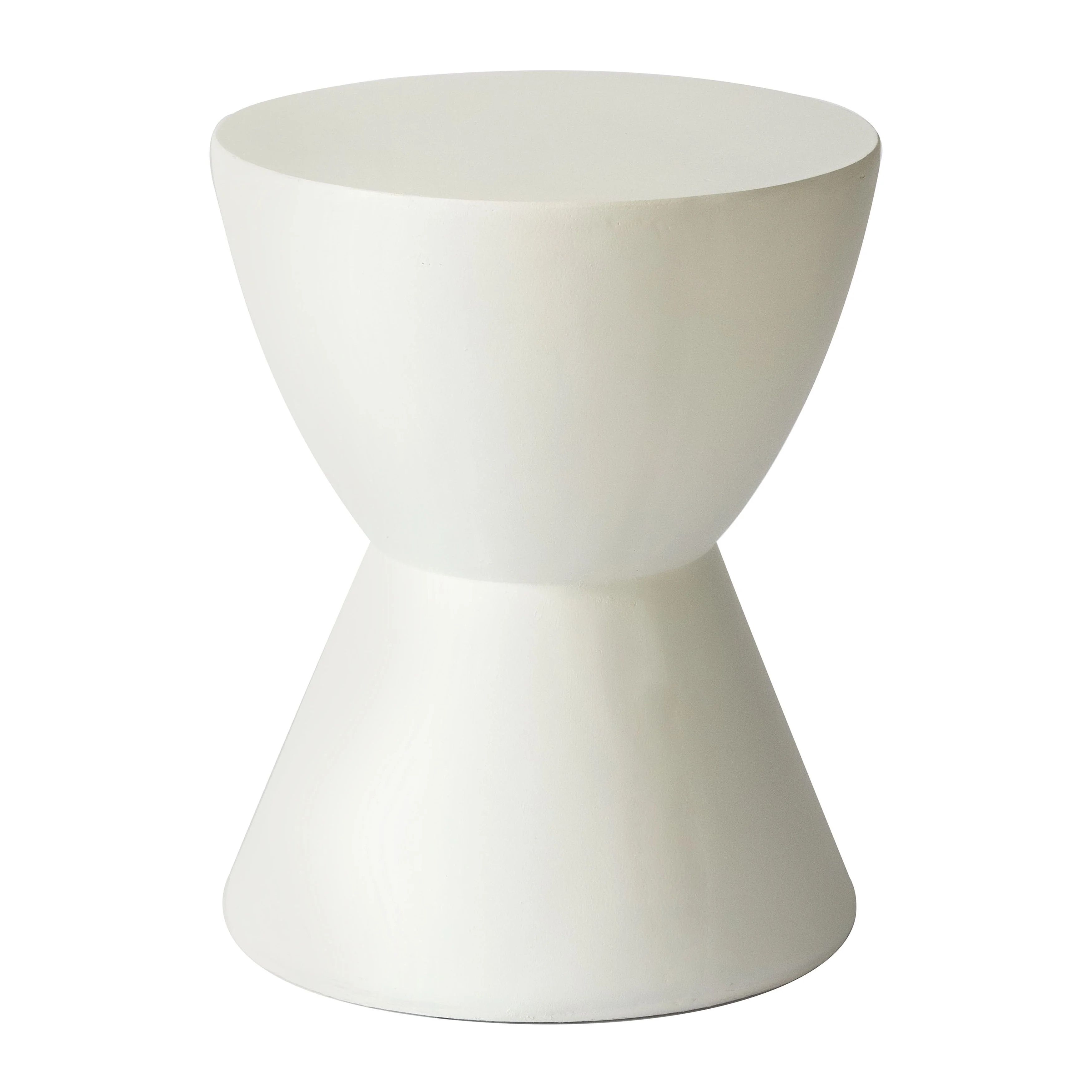 Loft Collection Fiberglass Outdoor Side Table in White