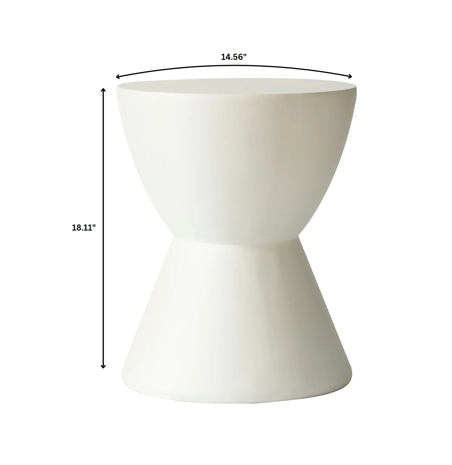 Loft Collection Fiberglass Outdoor Side Table in White