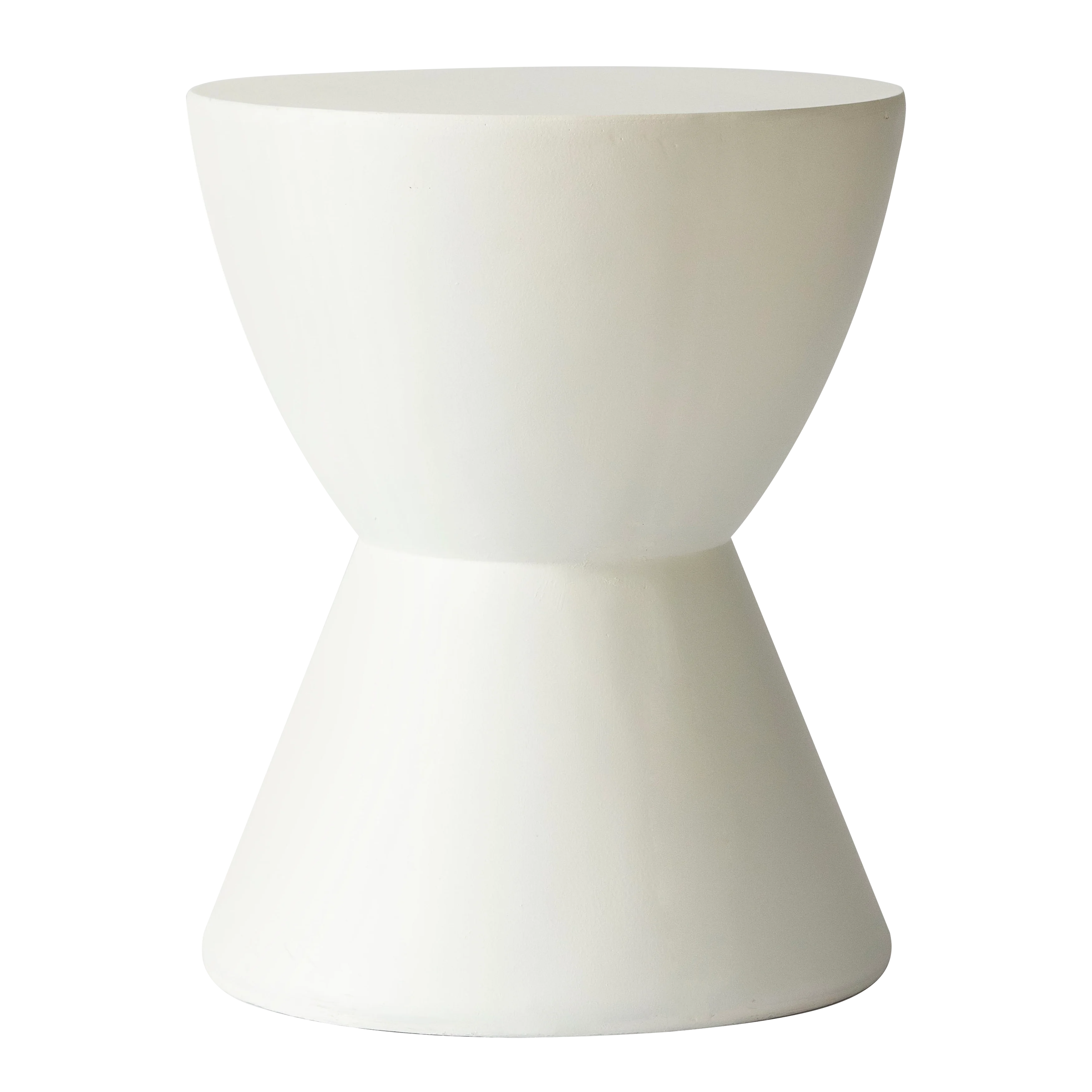 Loft Collection Fiberglass Outdoor Side Table in White