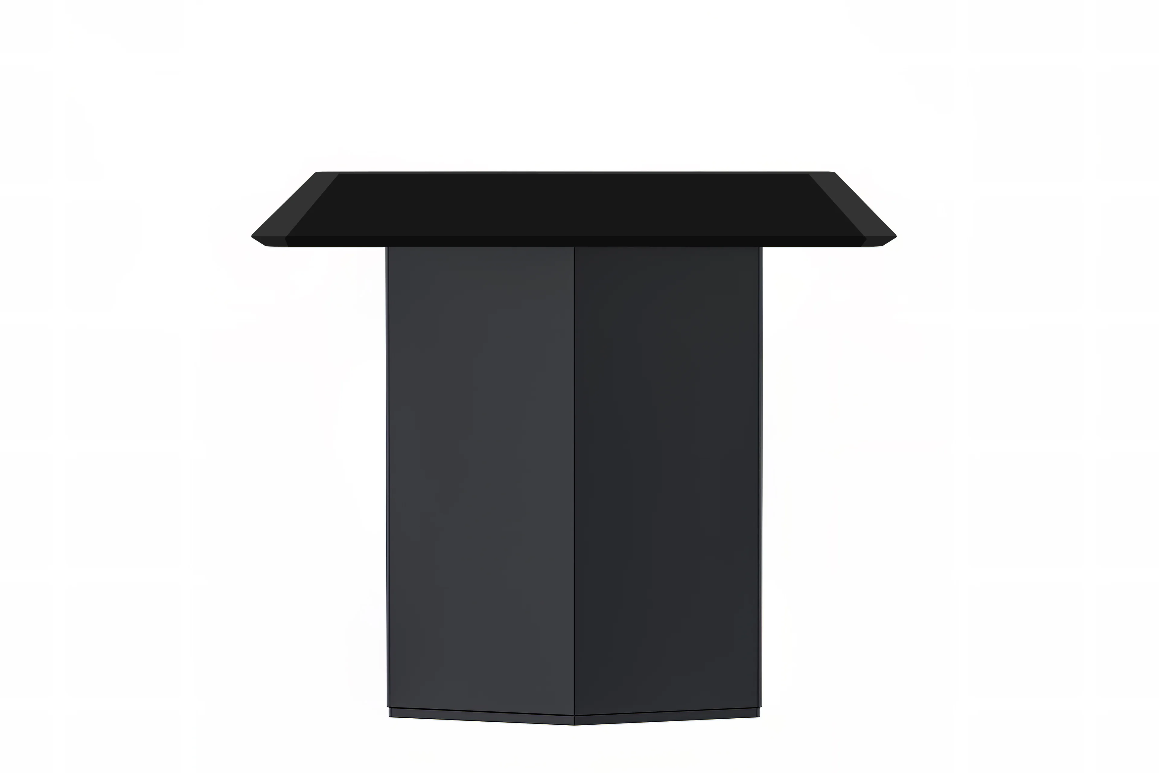 Lior Series Modern Dining Table Black Steel Base, With 55 Black Glass Top