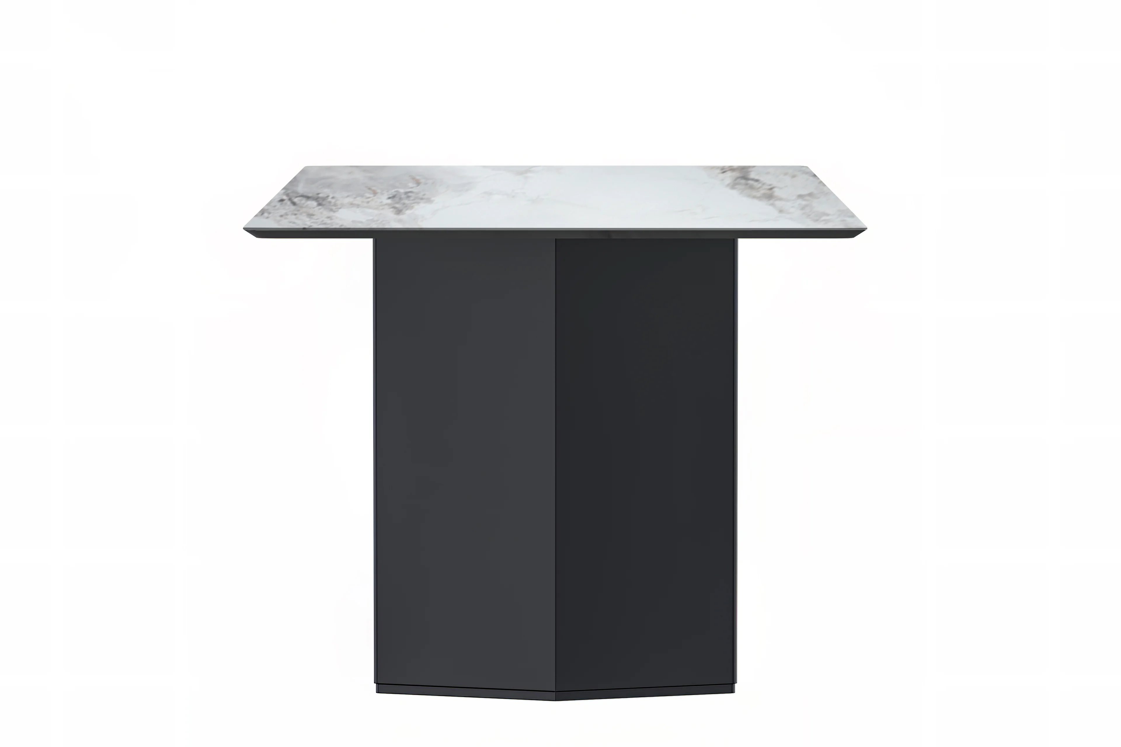 Lior Series Modern Dining Table Black Base, With 62 Medium Grey Sintered Stone Top