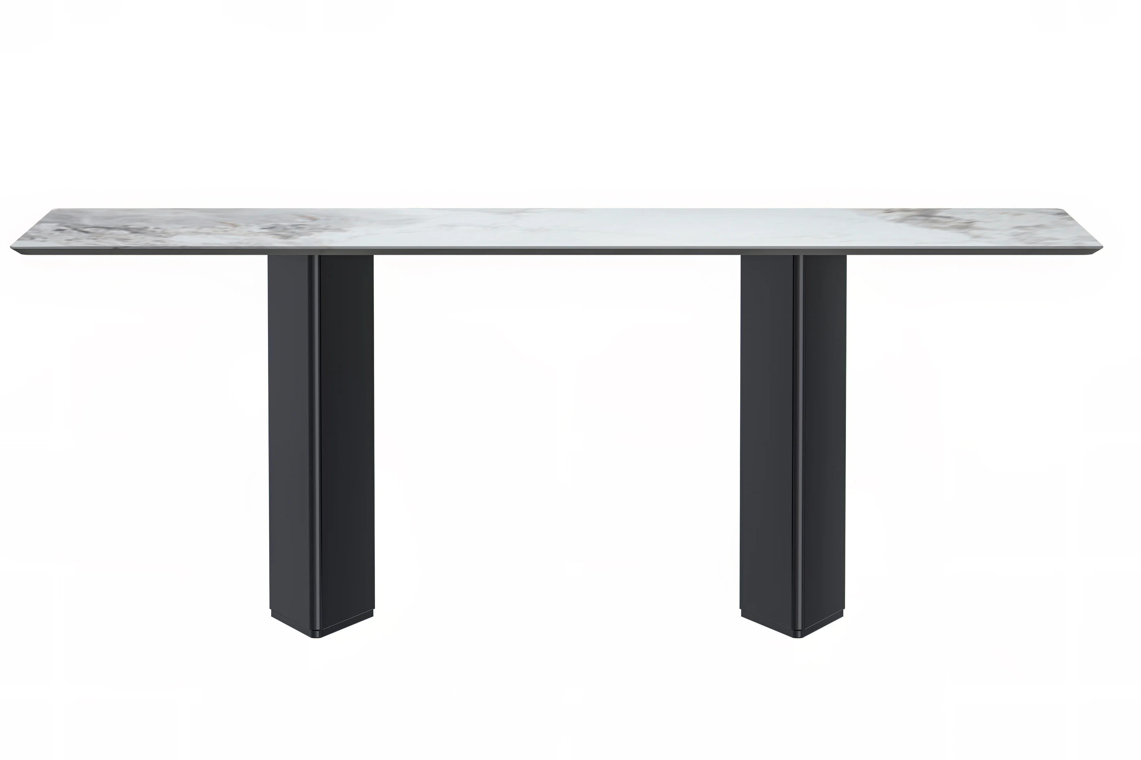 Lior Series Modern Dining Table Black Base, With 71 Medium Grey Sintered Stone Top