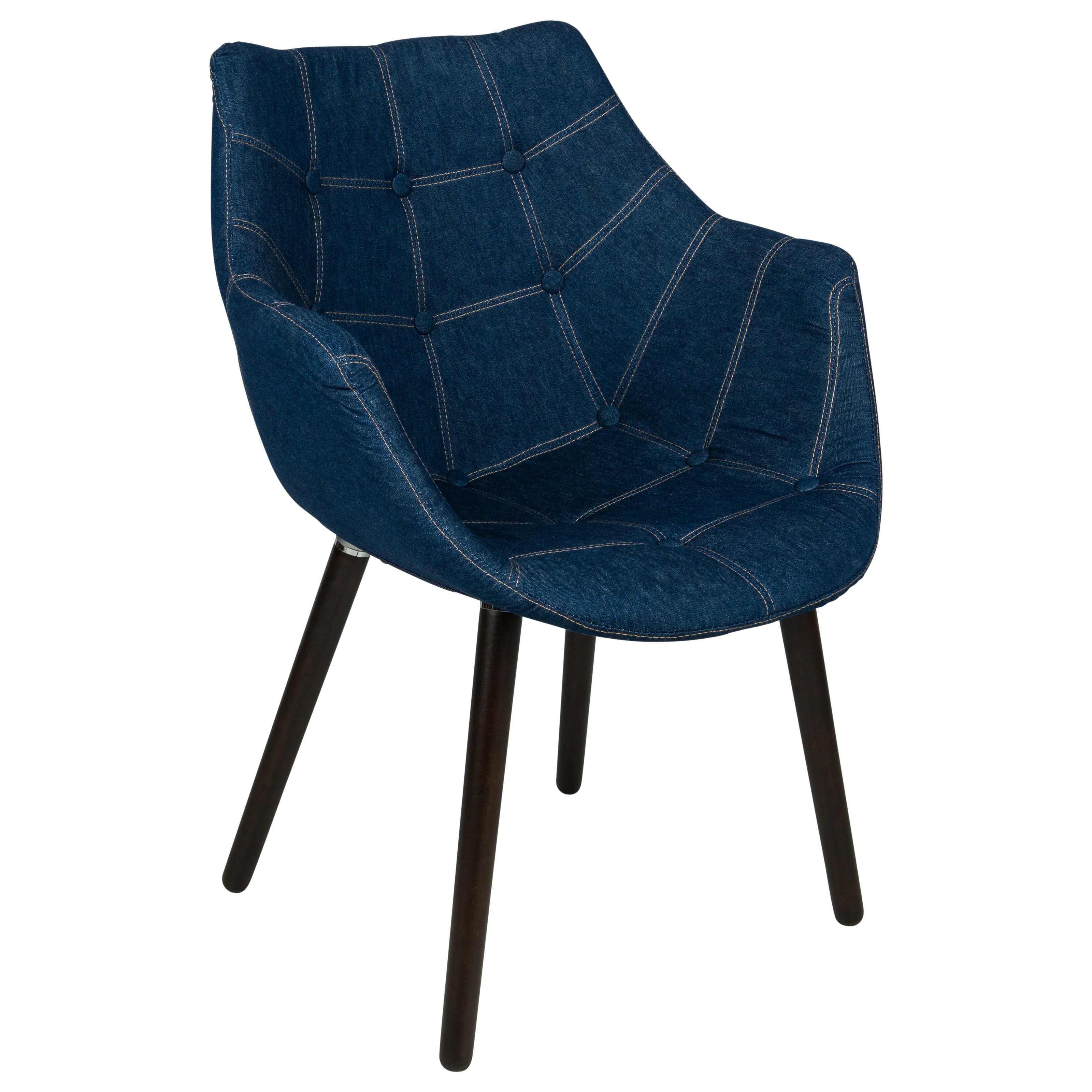 Milburn Tufted Denim Lounge Chair