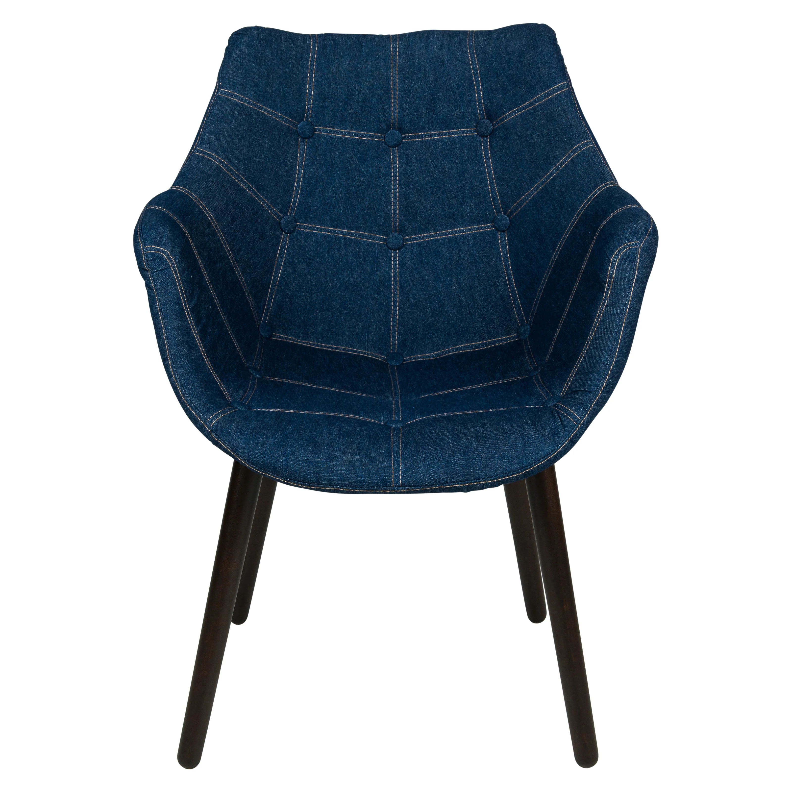 Milburn Tufted Denim Lounge Chair, Set of 2
