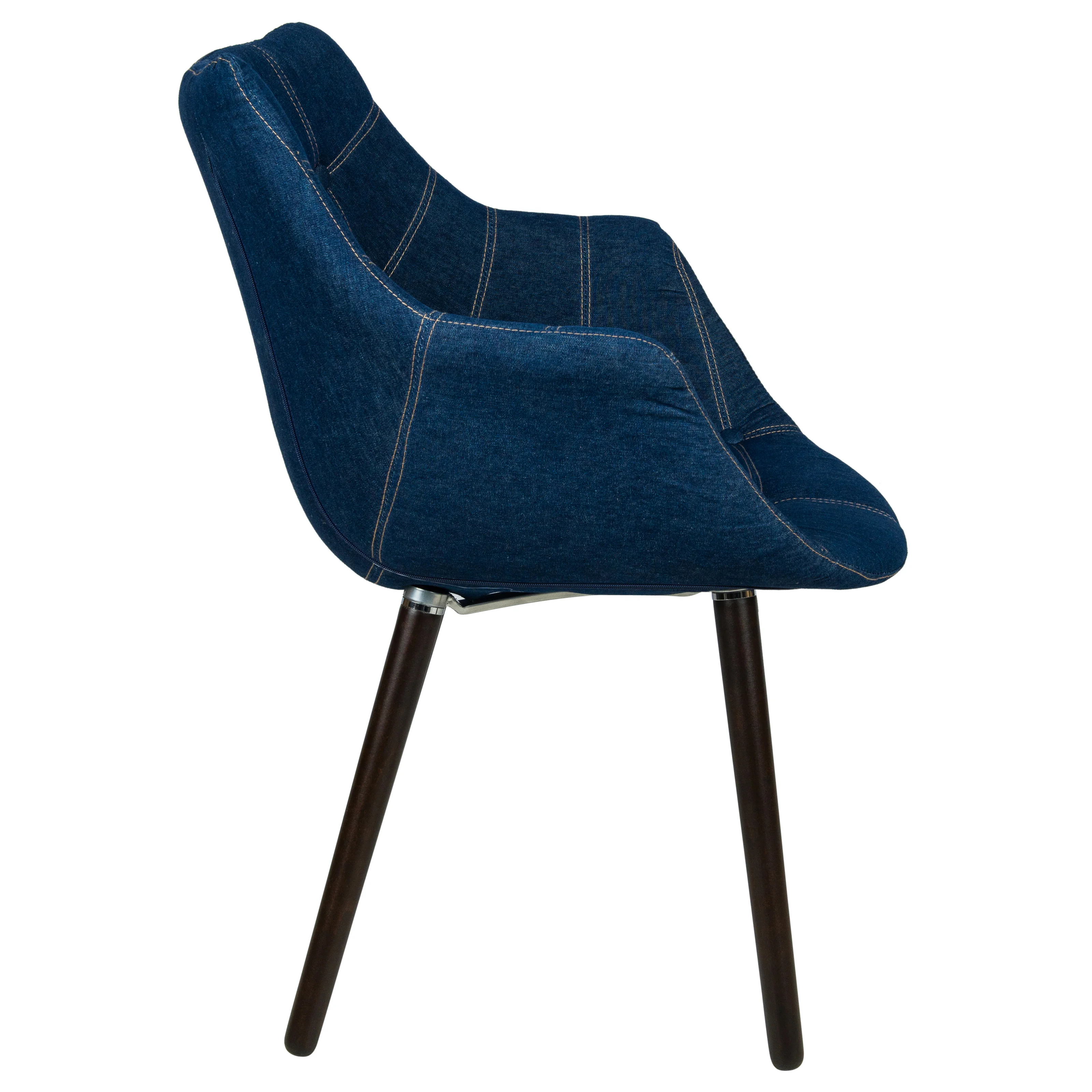 Milburn Tufted Denim Lounge Chair, Set of 2