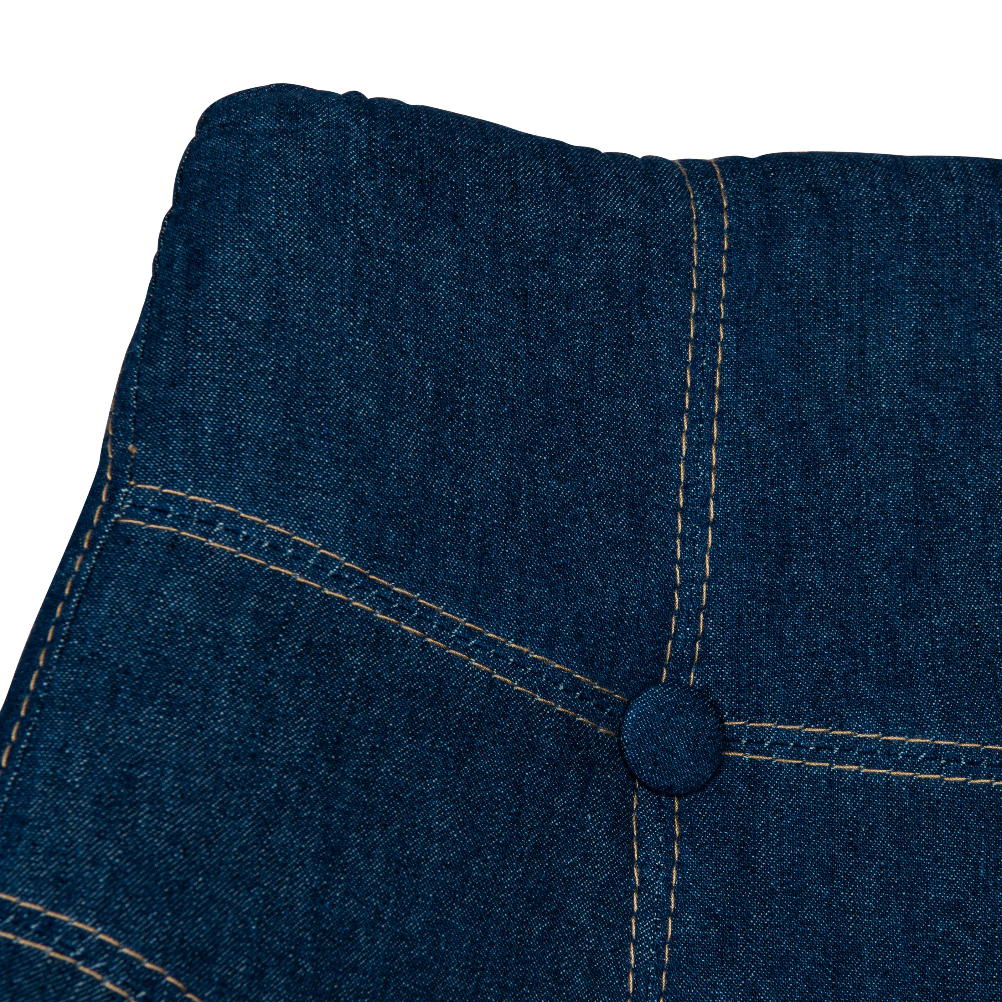 Milburn Tufted Denim Lounge Chair, Set of 4