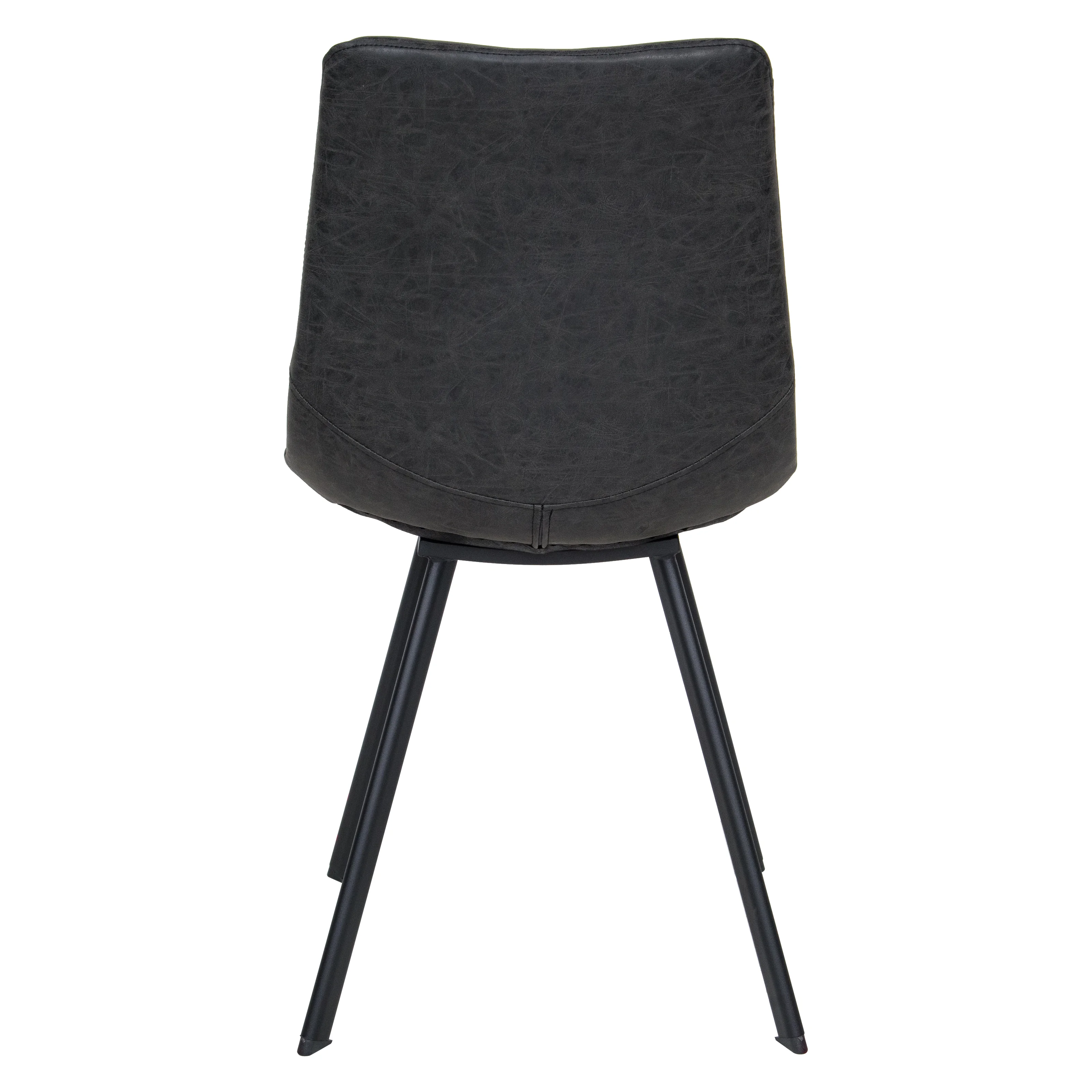 Markley Modern Leather Dining Chair With Metal Legs