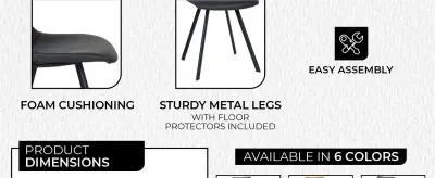 Markley Modern Leather Dining Chair With Metal Legs