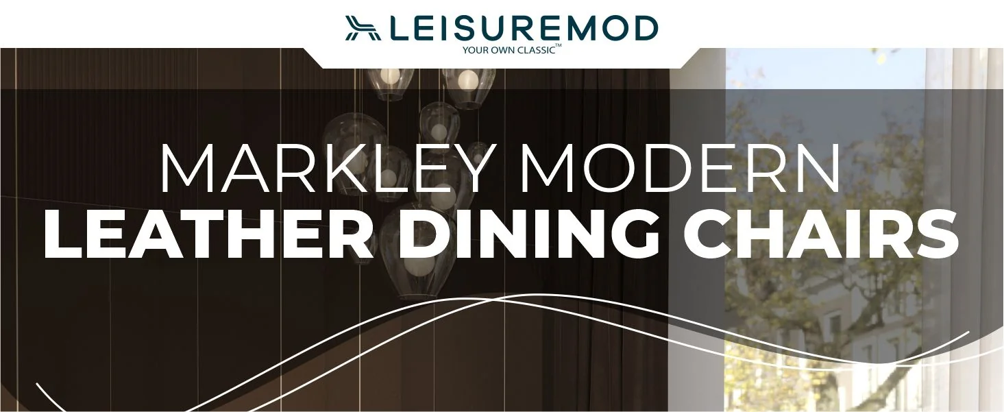 Markley Modern Leather Dining Chair With Metal Legs