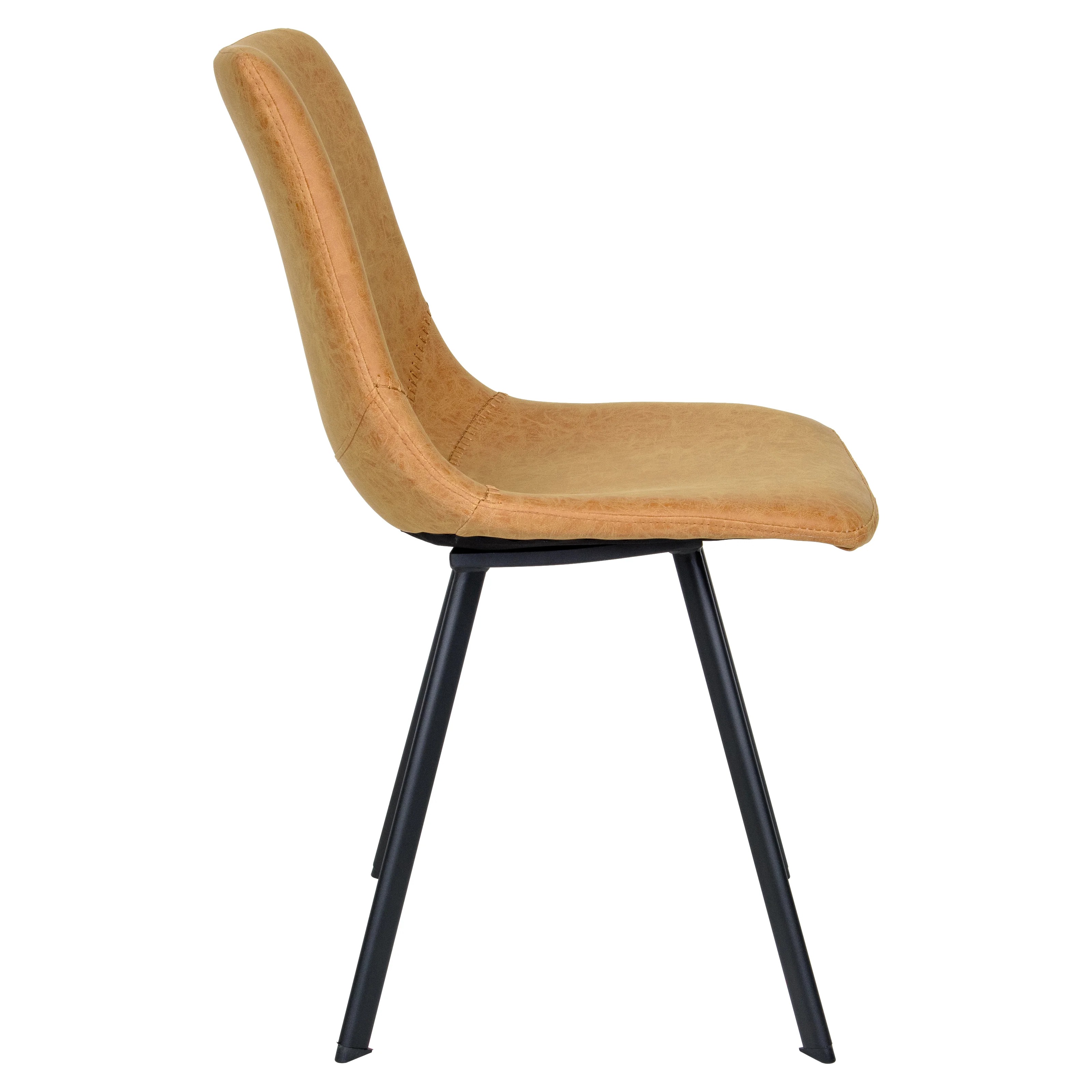 Markley Modern Leather Dining Chair With Metal Legs