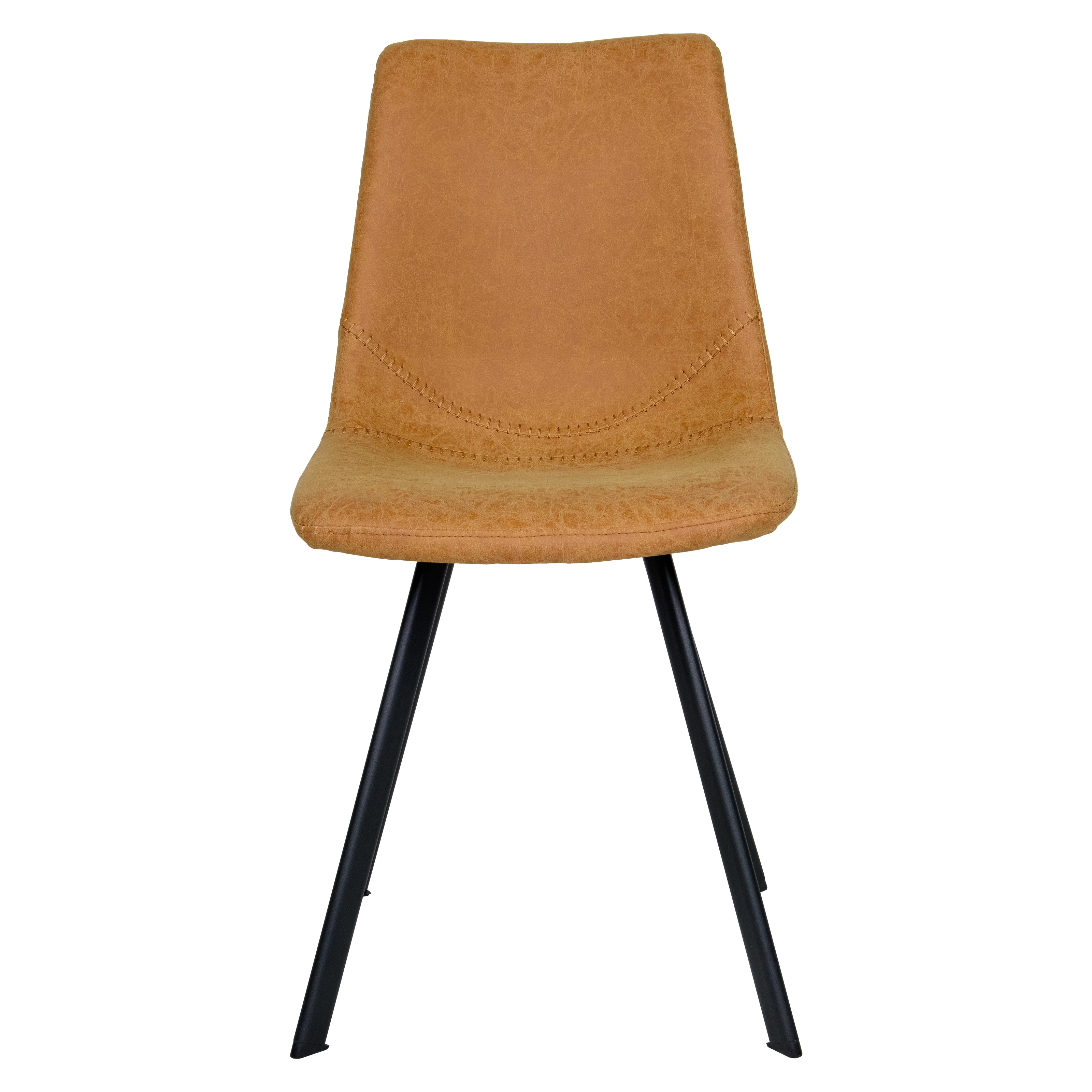 Markley Modern Leather Dining Chair With Metal Legs Set of 2