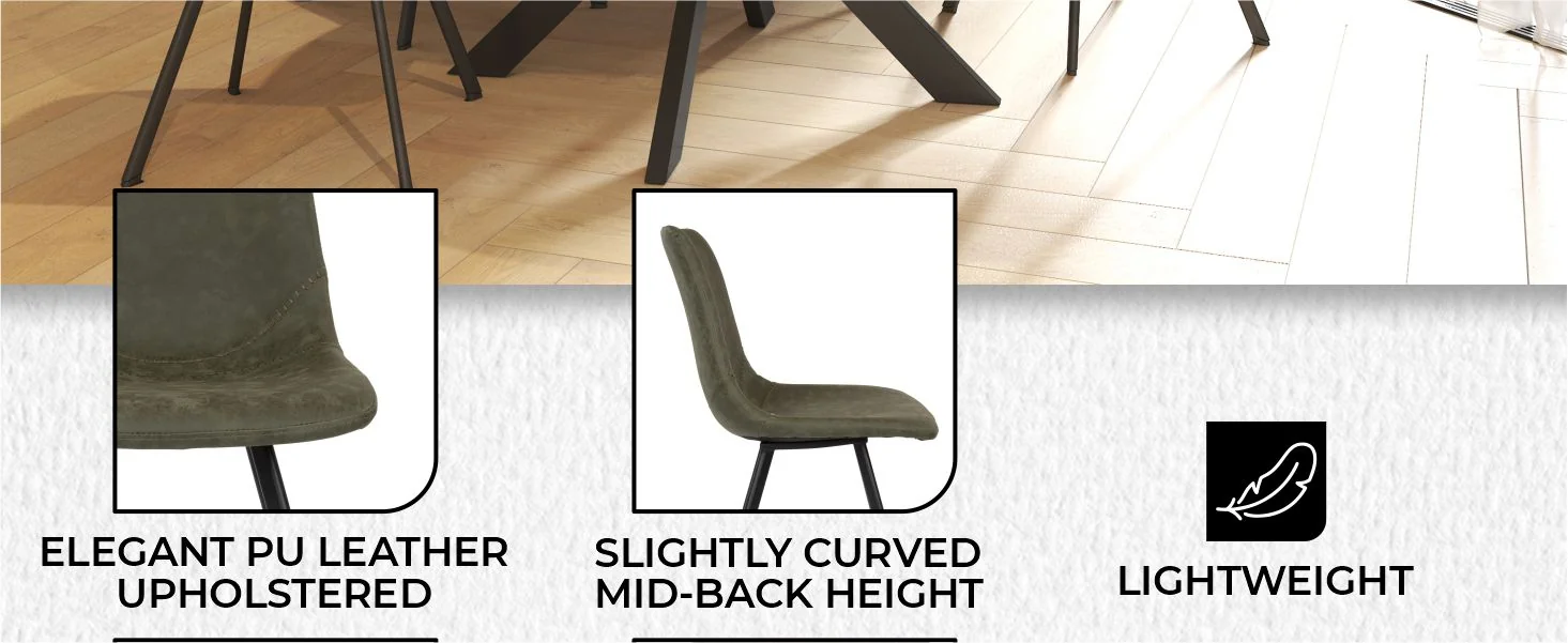 Markley Modern Leather Dining Chair With Metal Legs