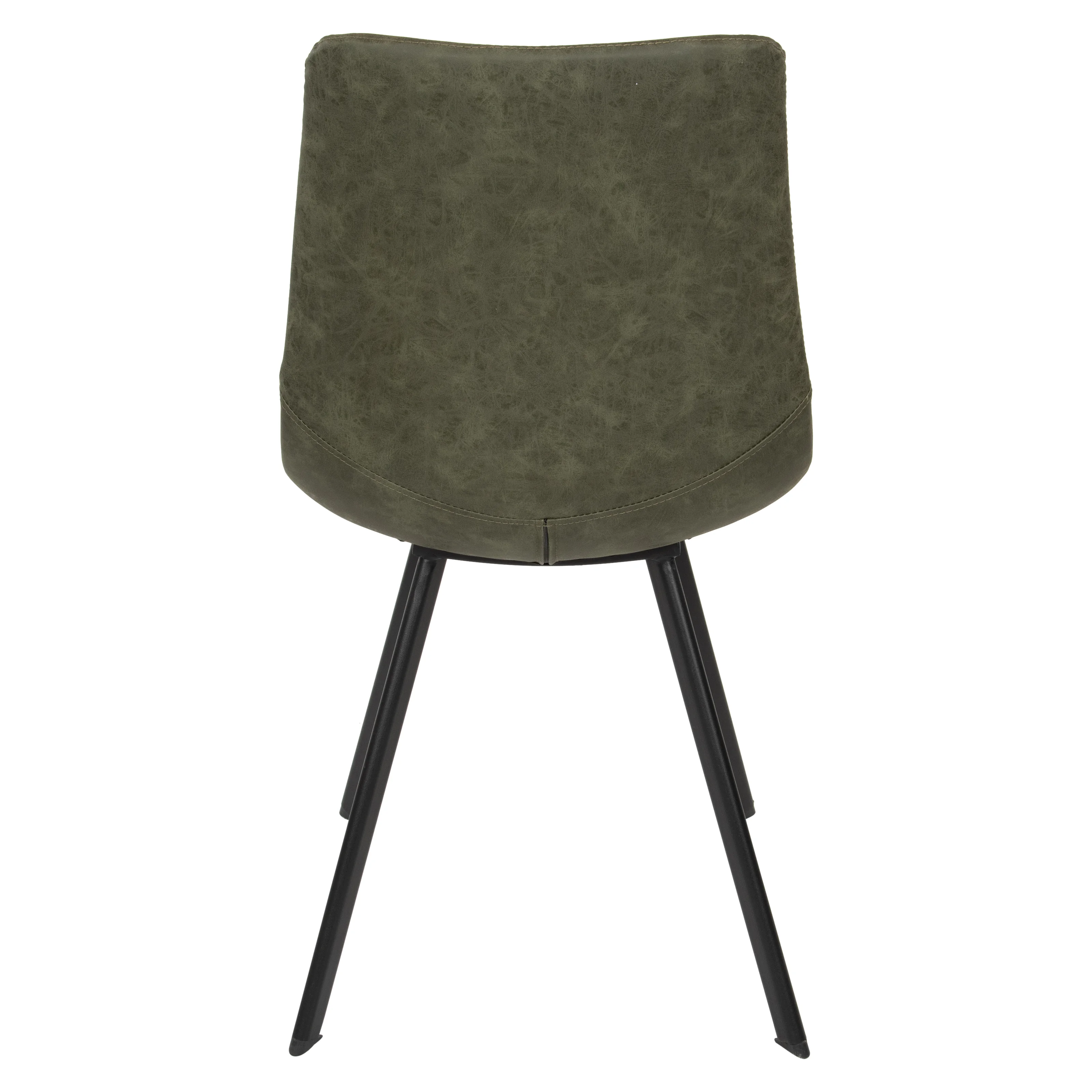 Markley Modern Leather Dining Chair With Metal Legs