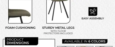 Markley Modern Leather Dining Chair With Metal Legs