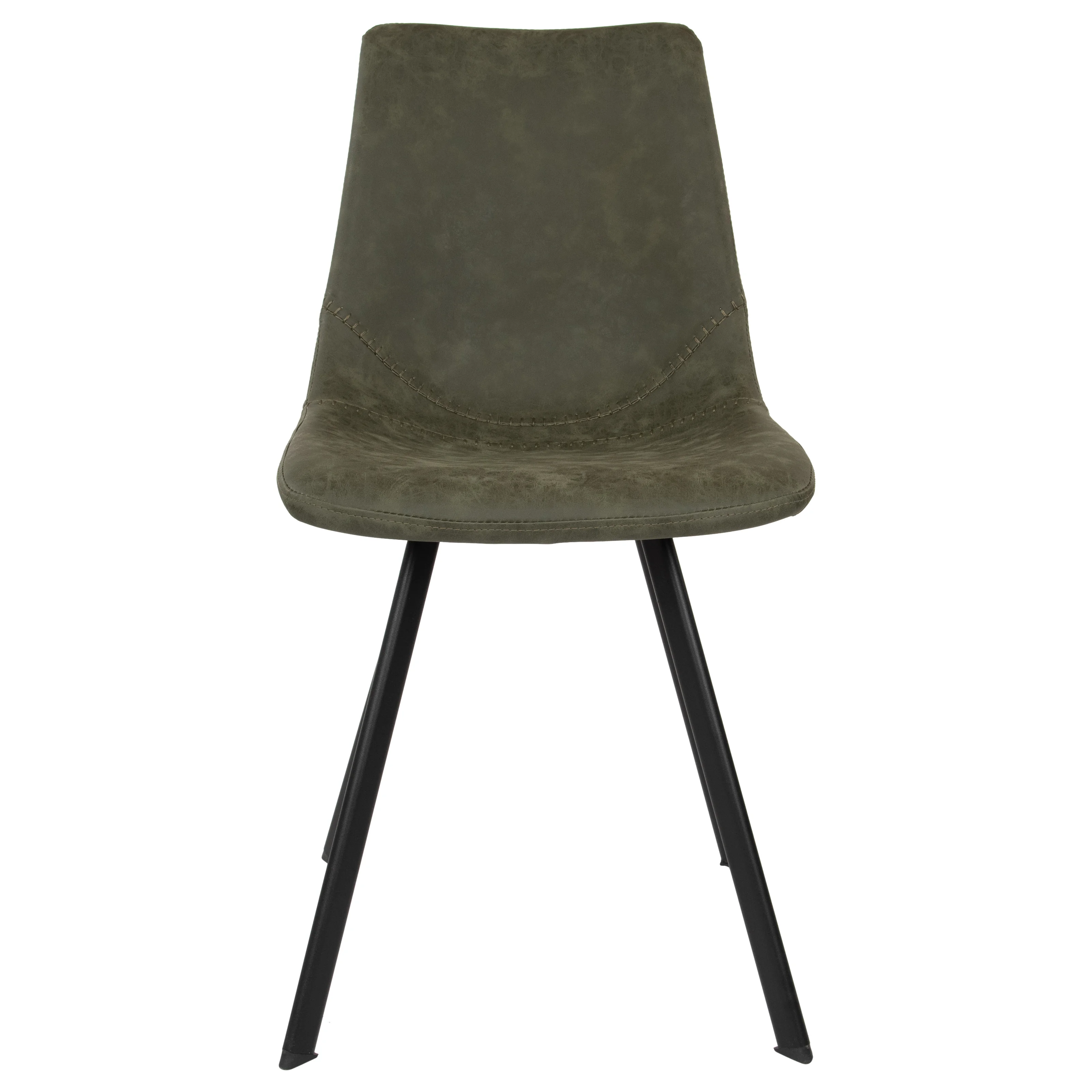 Markley Modern Leather Dining Chair With Metal Legs Set of 2