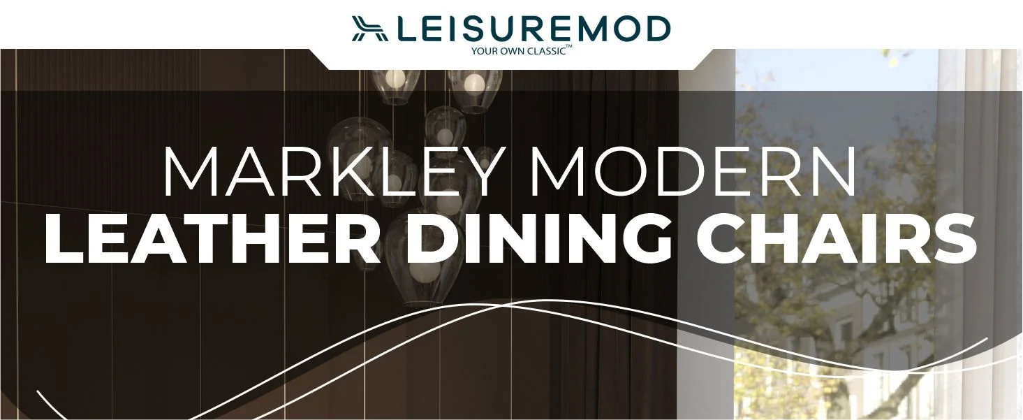 Markley Modern Leather Dining Chair With Metal Legs