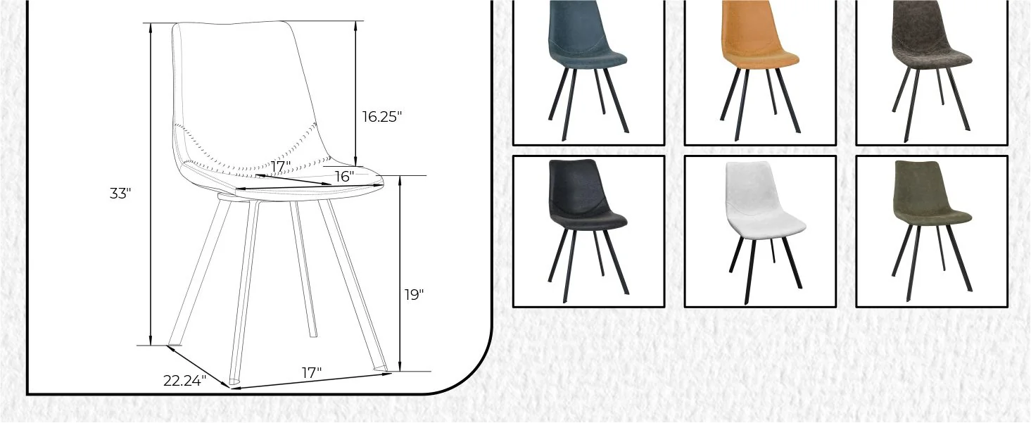 Markley Modern Leather Dining Chair With Metal Legs