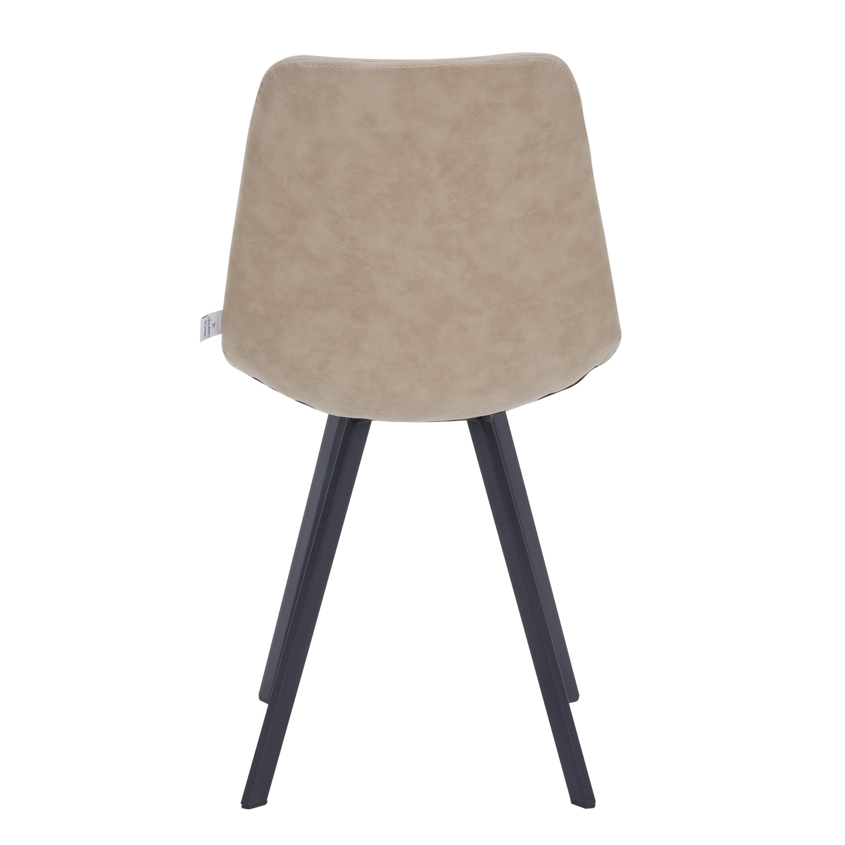 Markly Modern Leather Dining Chair With Metal Legs in Taupe Set of 2