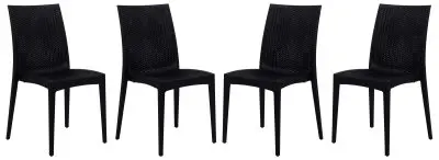 Weave Mace Indoor/Outdoor Dining Chair (Armless), Set of 4