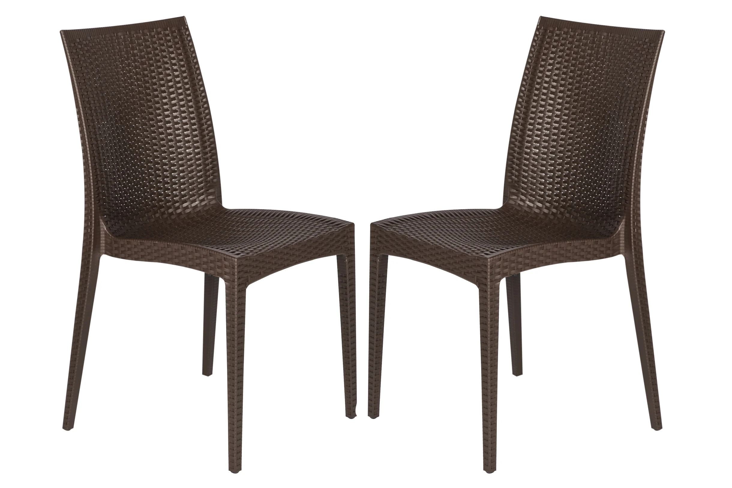 Weave Mace Indoor/Outdoor Dining Chair (Armless), Set of 2