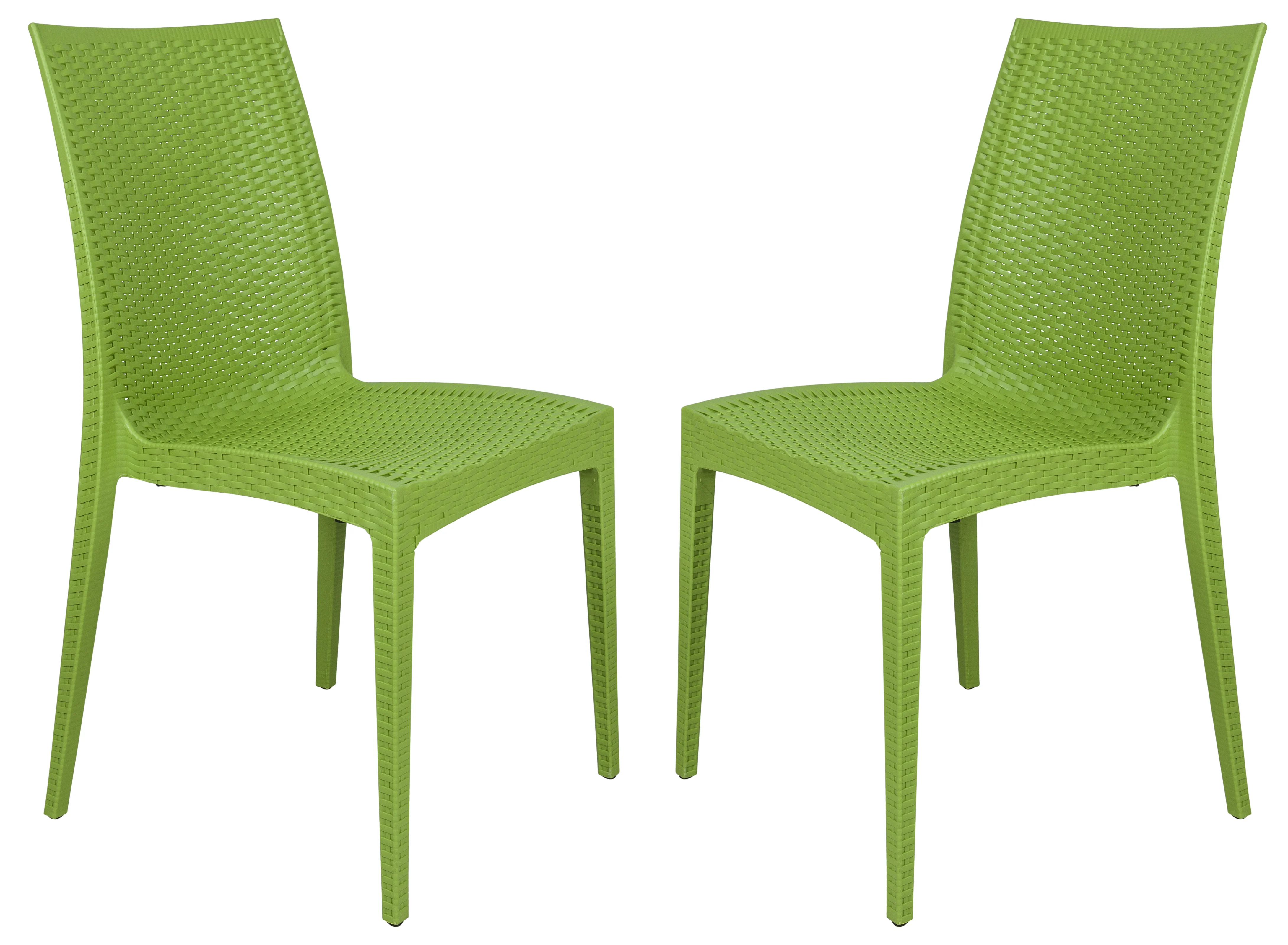 Weave Mace Indoor/Outdoor Dining Chair (Armless), Set of 2