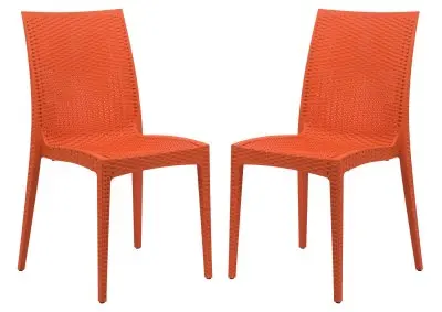 Weave Mace Indoor/Outdoor Dining Chair (Armless), Set of 2