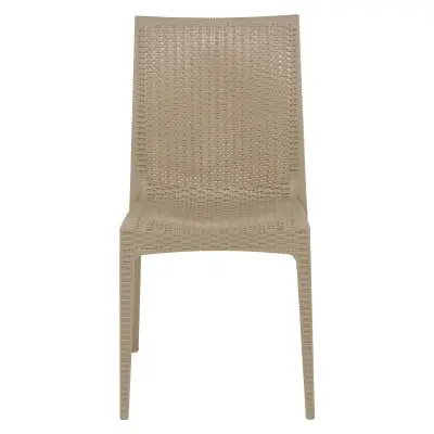 Weave Mace Indoor Outdoor Patio Chair, Set of 2, Taupe