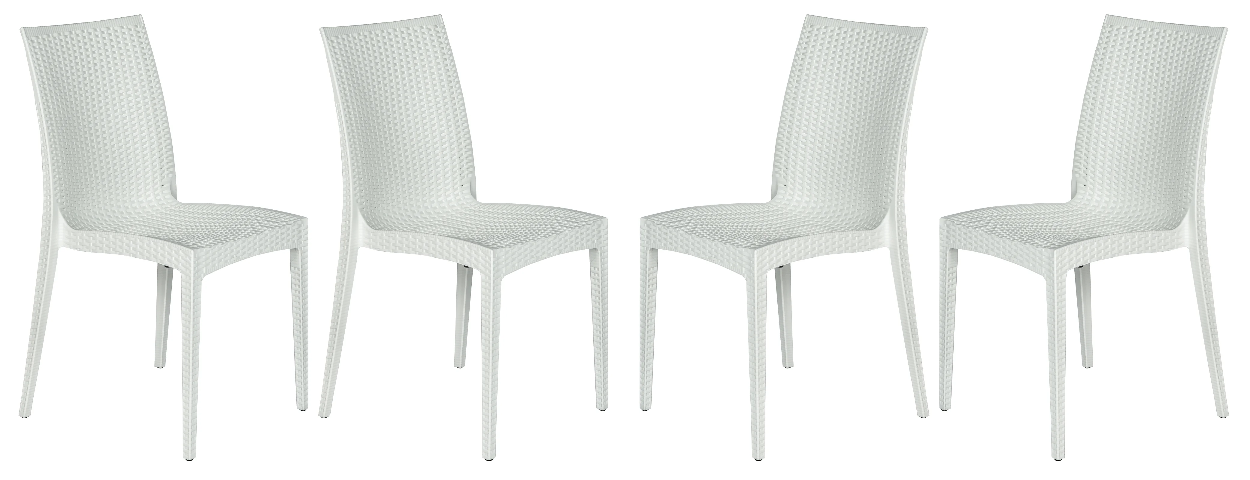 Weave Mace Indoor/Outdoor Dining Chair (Armless), Set of 4