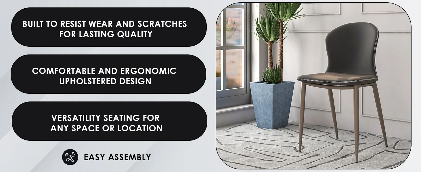 Mosaic Collection Modern Dining Chair in Charcoal Fabric