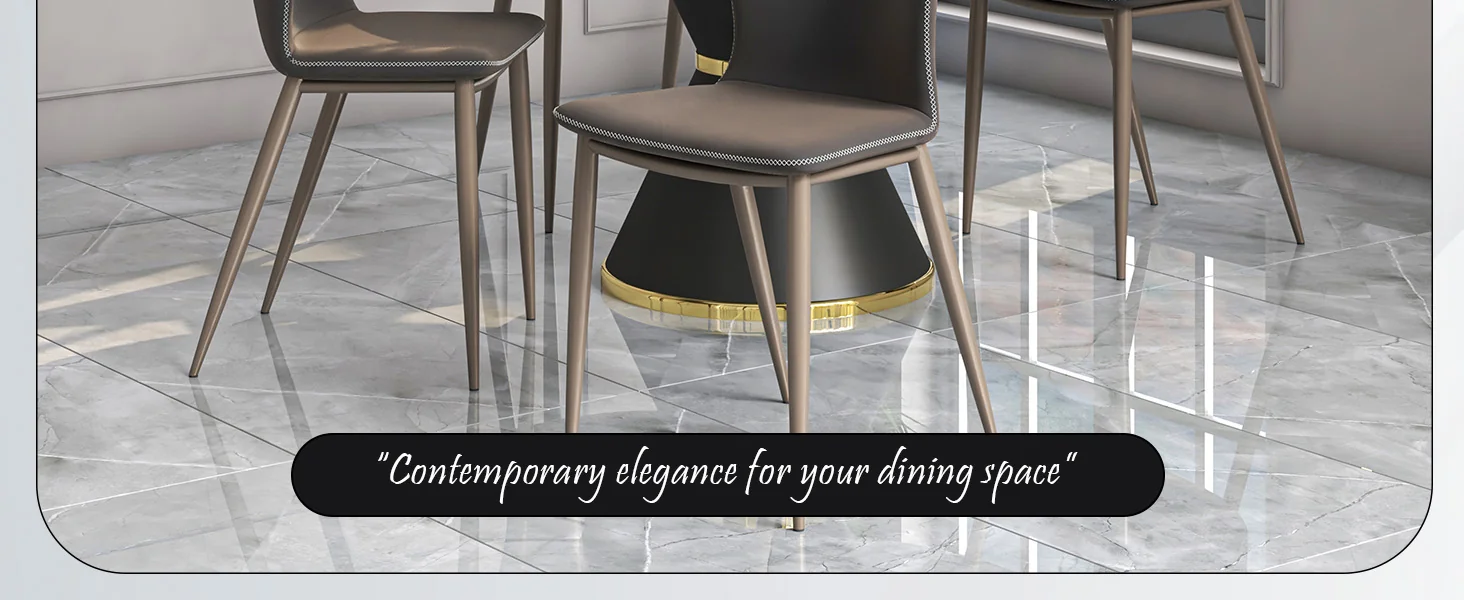 Mosaic Collection Modern Dining Chair in Charcoal Fabric - Set of 2